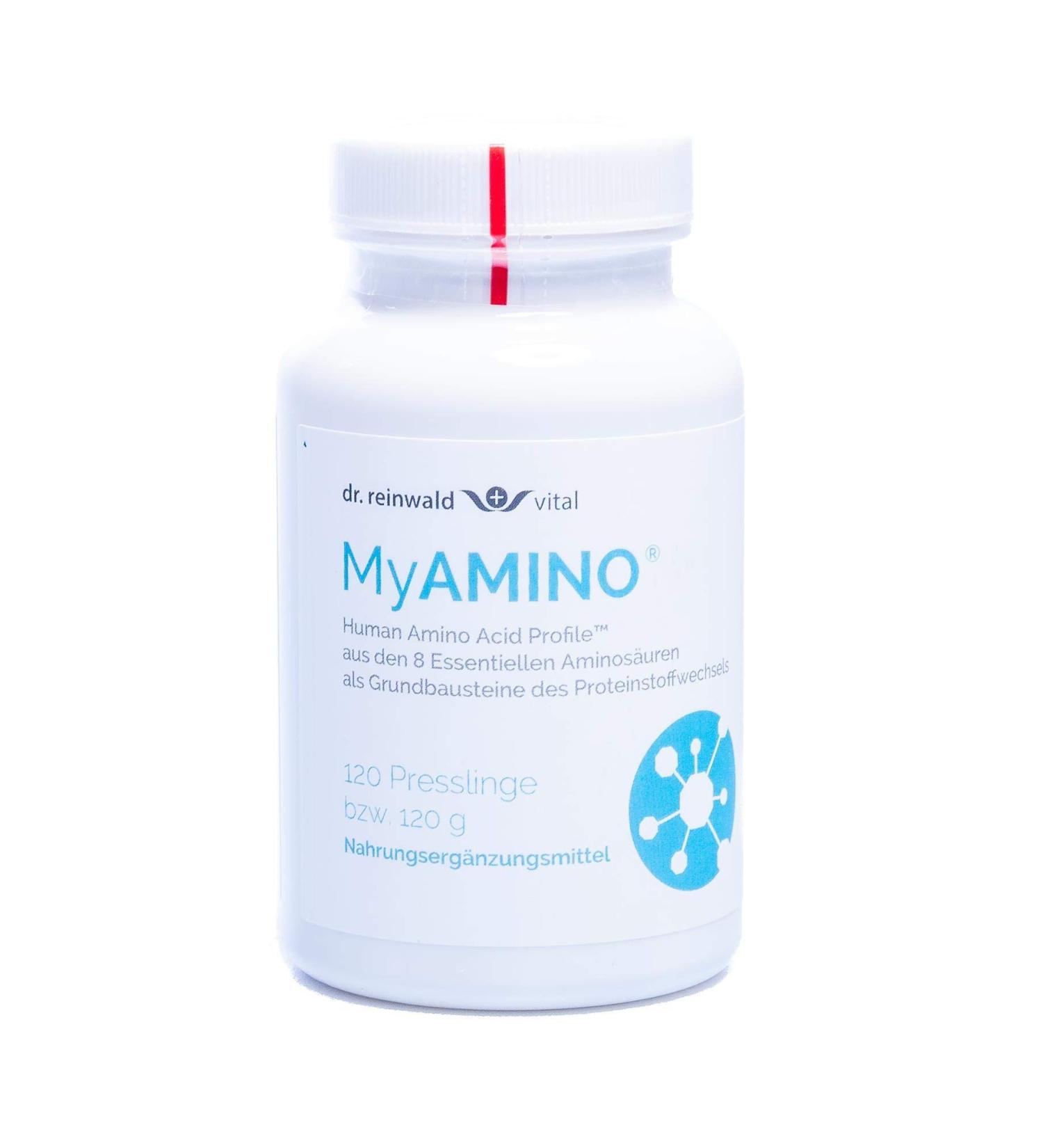 Dr. Reinwald Myamino-8 | Essential Amino Acids for Optimal Protein Metabolism | 100% Plant-Based | 120 Pressings - Buy Online on GoSupps.com