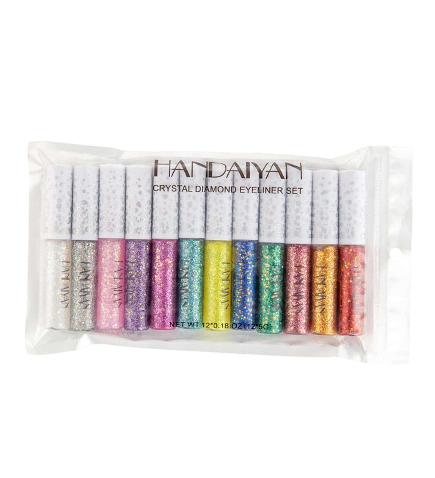 VINTORKY 12pcs Glitter Eyeliner Eye Shadow Eyeshadow Liquid Eyeliner Shinny Eyeliner - Buy Online on GoSupps.com