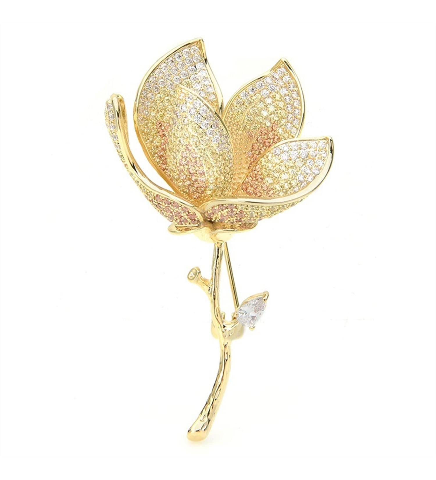 WIPPWER Pin Jewelry Gifts for Women Ladies Fashion Accessories Ladies Elegant Luxury Rhinestone Flower Brooch Flower Shape Wedding Banquet Brooch Brooches & Pins - Buy Online on GoSupps.com