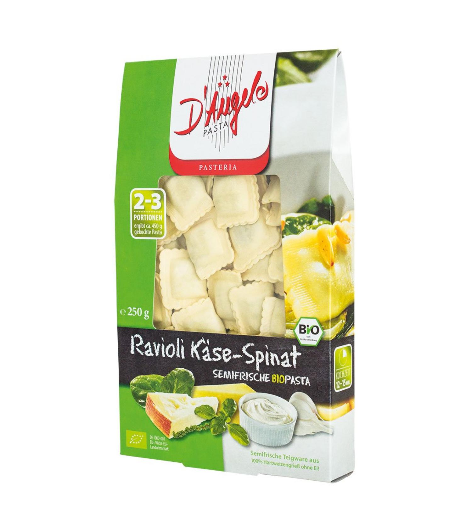 D'Angelo D Angelo Ravioli Organic Spinach Cheese 250 g Pack of 5