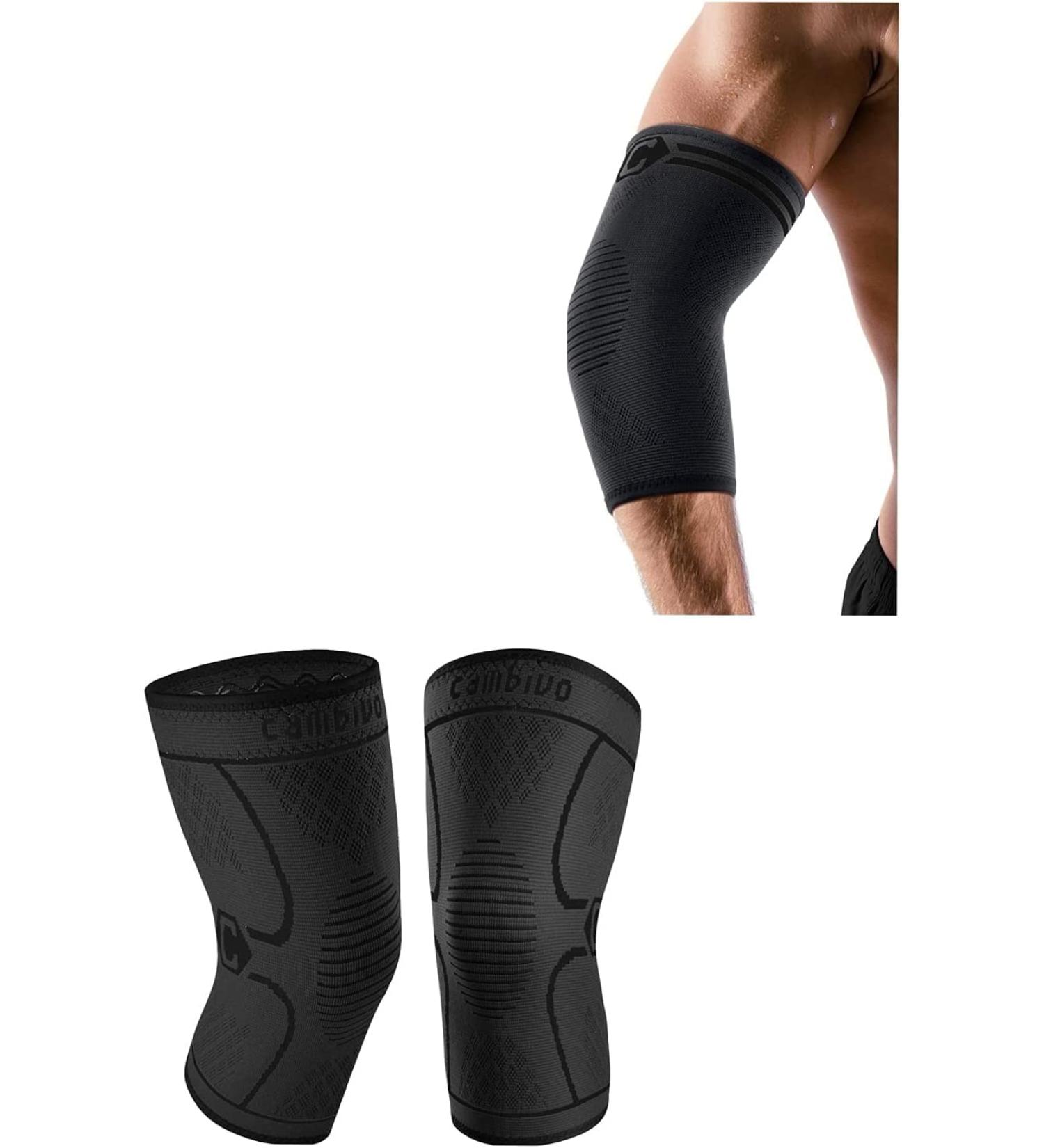 CAMBIVO 2 Pack Knee Brace (Black XL) & 2 Pack Elbow Brace (Black L) - Support and Compression for Joints - Buy Online on GoSupps.com