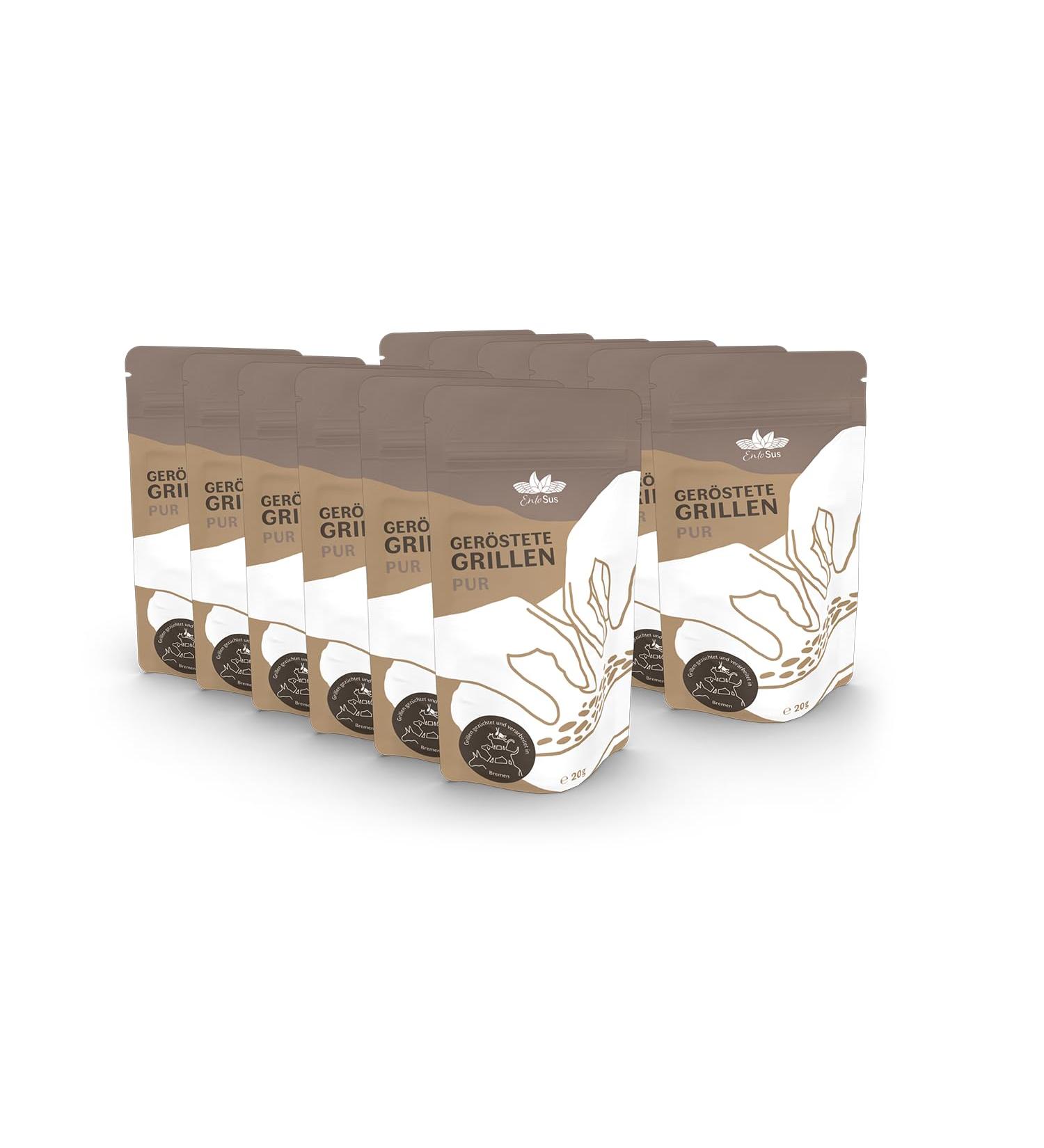 Entosus Dried & Roasted Grilling Snacks - Pure 12x20g Crunchy Insect Protein Sustainable Meat Substitute for Cooking | International Shipping - Buy Online on GoSupps.com