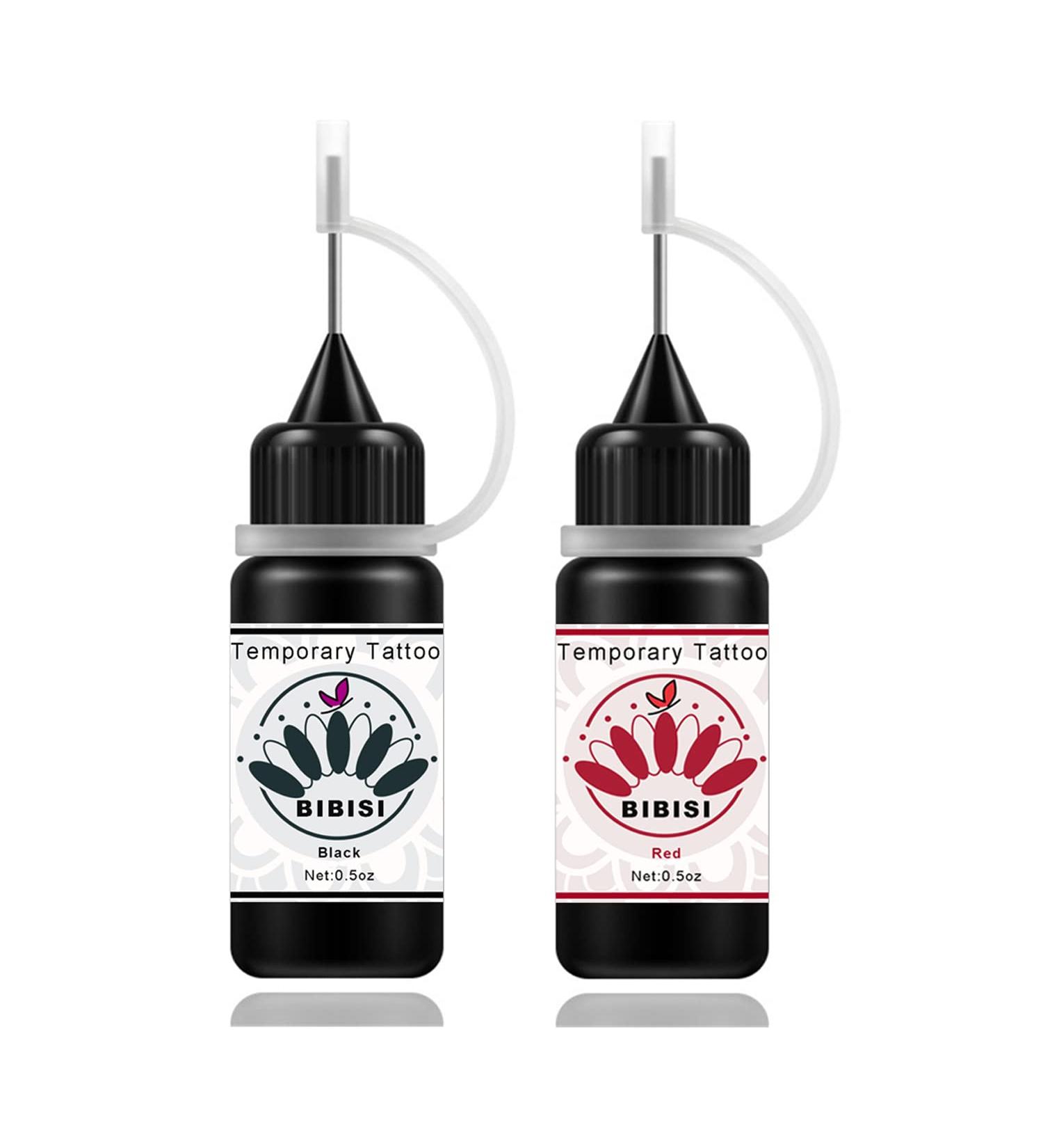 BiBiSi Semi-Permanent Body Art Paint Markers Kit for DIY Fake Tattoos - Black & Red Markers for Women, Men, and Kids - Buy Online on GoSupps.com