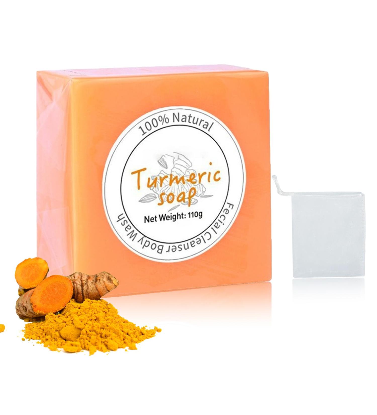 Organic Turmeric Soap Bar | Deep Cleansing & Moisturizing for All Skin Types | Handmade Face & Body Soap 3.88 oz - Buy Online on GoSupps.com
