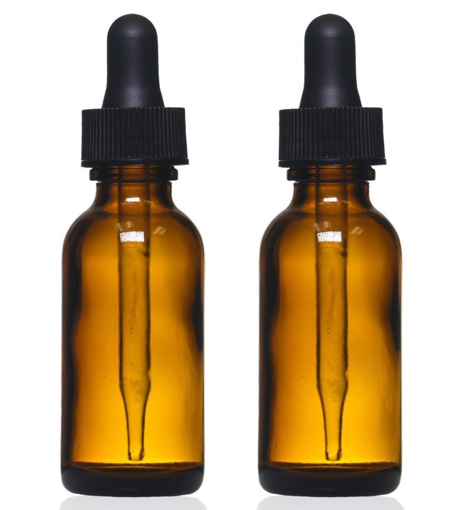 Amber Glass Bottles 1 oz (2pk) with Droppers for Essential Oils, Colognes & Perfumes - Includes Blank Labels - Buy Online on GoSupps.com