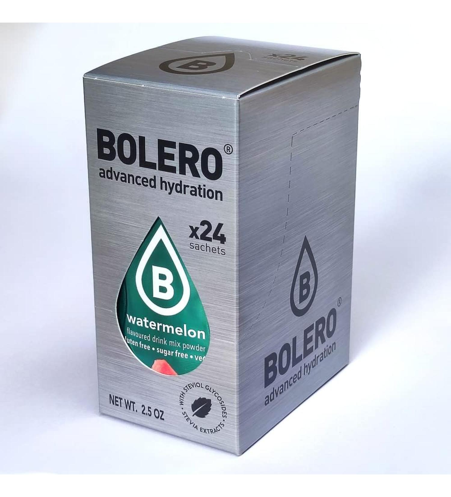 Bolero WATERMELON 24x3g | Sugar Free Juice Powder Sweetened with Stevia + Vitamin C | for Kids & Sports | Gluten Free Vegan - Buy Online on GoSupps.com