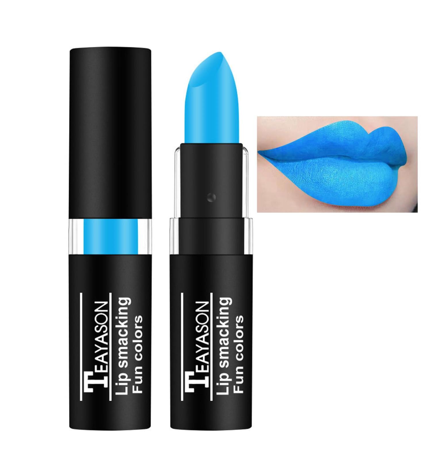AKARY Blue Matte Lipstick - Long-Lasting Non-Stick Goth Lip Gloss | Vintage Makeup & Party Gift for Women | High Impact Color for Halloween & Cosplay - Buy Online on GoSupps.com