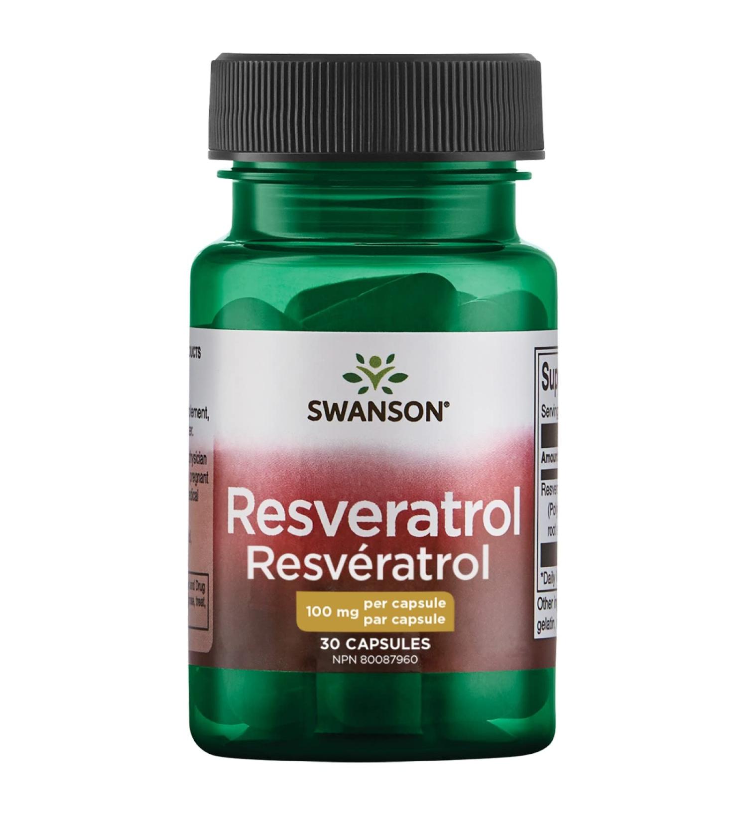 Swanson Resveratrol 100 mg - 30 Capsules for Antioxidant Support - Buy Online on GoSupps.com
