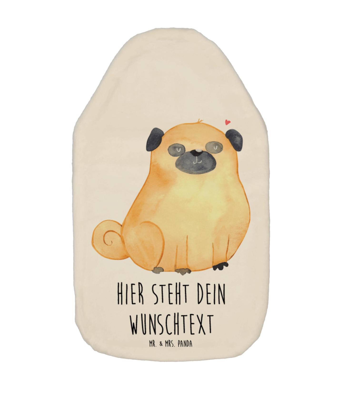 Personalized Hot Water Bottle - Mr. & Mrs. Panda Pug Design | Perfect Gift for Dog Moms | Unique Custom Pet Gift - Buy Online on GoSupps.com