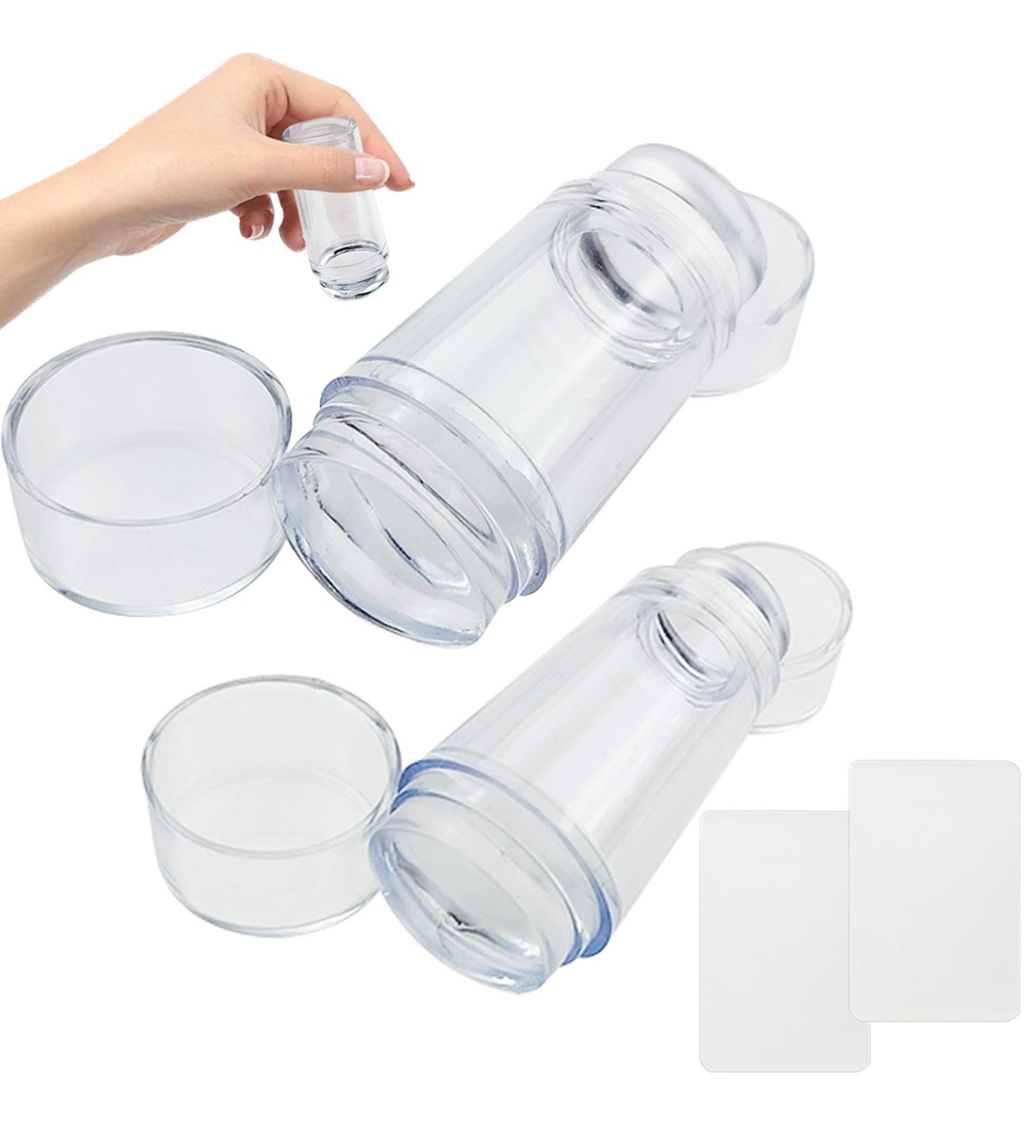 2 PCS Nail Stamp Double Sided Nail Art Jelly Stamper French Manicure Kit Silicone Nail Stamper French Tip with Scraper for Nails Manicure Tools - Buy Online on GoSupps.com