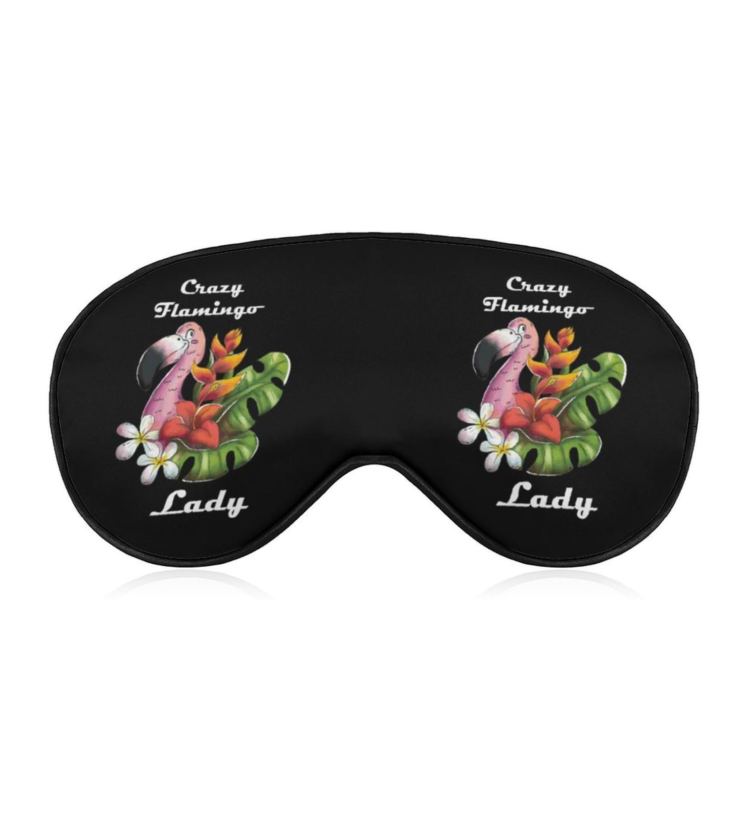 Crazy Flamingo Lady Sleep Mask Eye Cover for Sleeping Blindfold with Adjustable Strap Blocks Light Night Travel Nap for Men Women - Buy Online on GoSupps.com