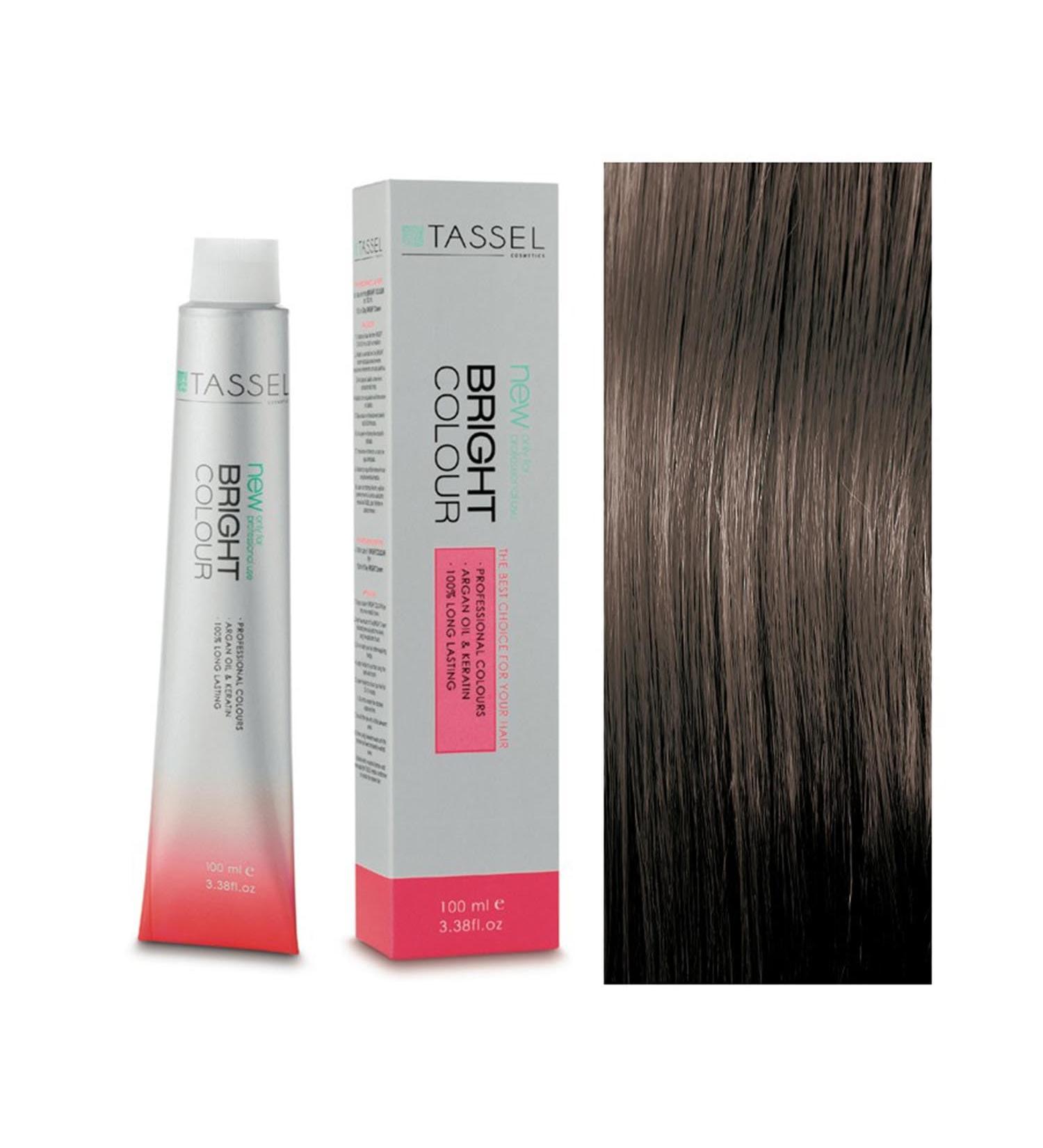 Tassel Coloration permanente capillaire n 5.1 Ch tain clair cendr pour femme 100 ml Couleur naturelle froide avec finition professionnelle et nutrition de l'argan et de la k ratine