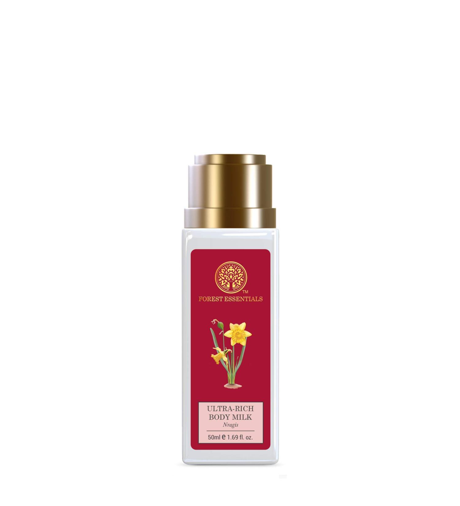 Buy Forest Essentials Travel Size Ultra-Rich Body Milk Nargis 50ml - Luxurious Body Lotion for Nourished Skin - International Shipping Available - Buy Online on GoSupps.com