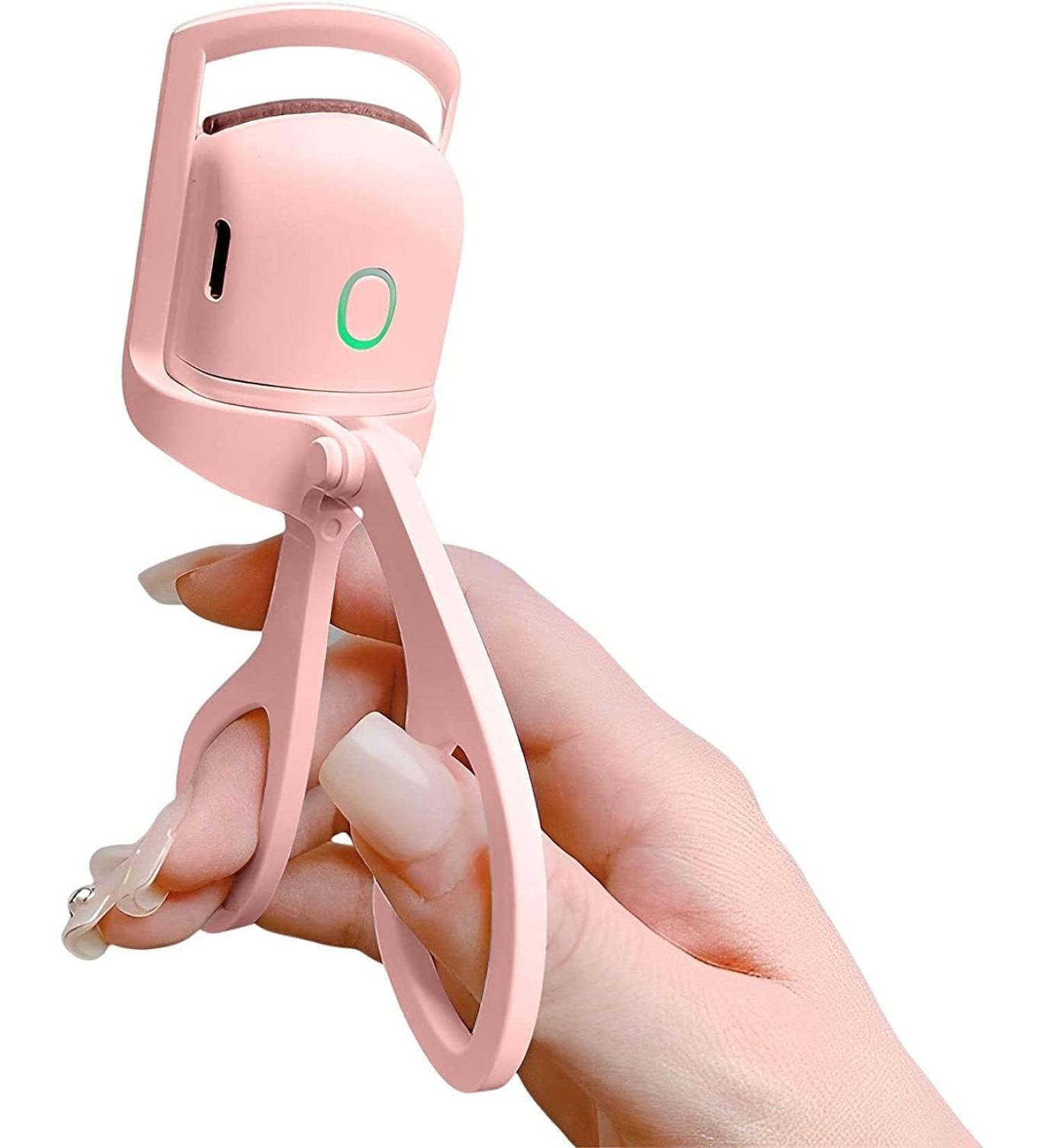 Heated Eyelash Curlers Rechargeable Electric Eyelash Curler Handheld Eyelash Heated Curler 2 Heating Modes with Sensing Heating Silicone Pad Saving Makeup Time Quick Natural Curling Eye Lashes - Buy Online on GoSupps.com