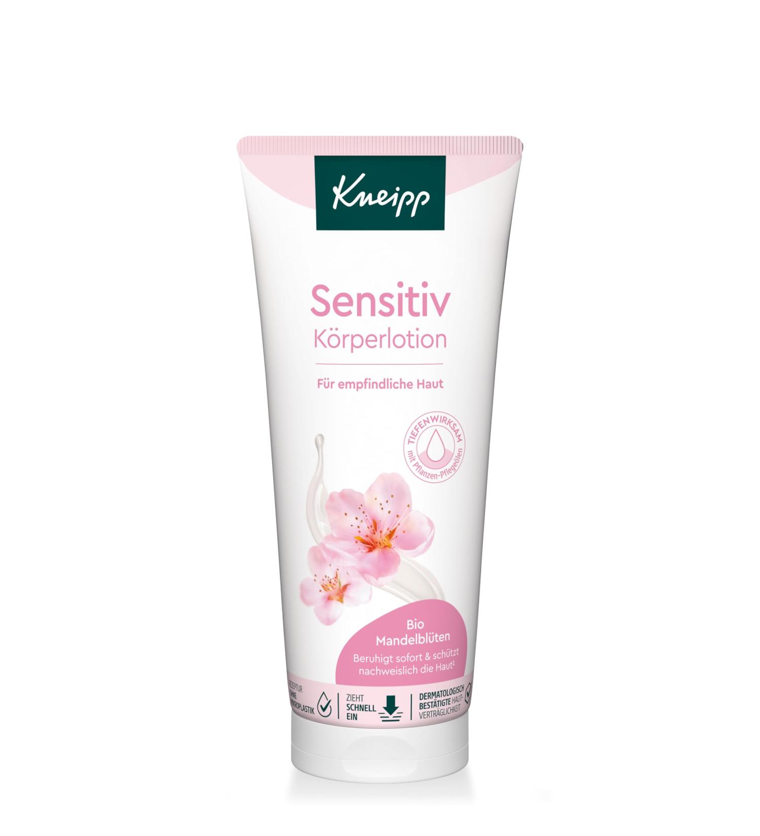 Kneipp Sensitiv Body Lotion Body lotion with organic almond blossom extract for sensitive skin Fast light texture gives the skin a velvety soft and cared for feeling 200 ml - Buy Online on GoSupps.com