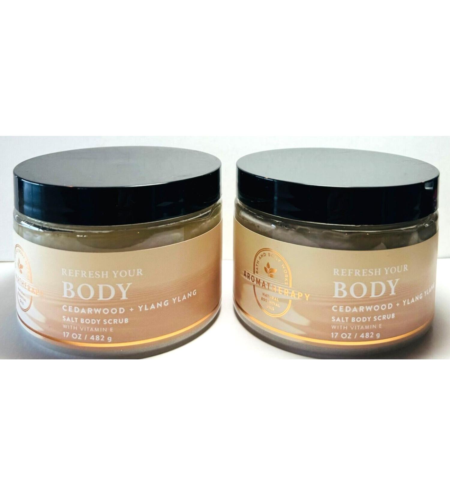 2 Cedarwood Ylang Ylang Salt Vitamin E Bath Body Scrubs 17oz.