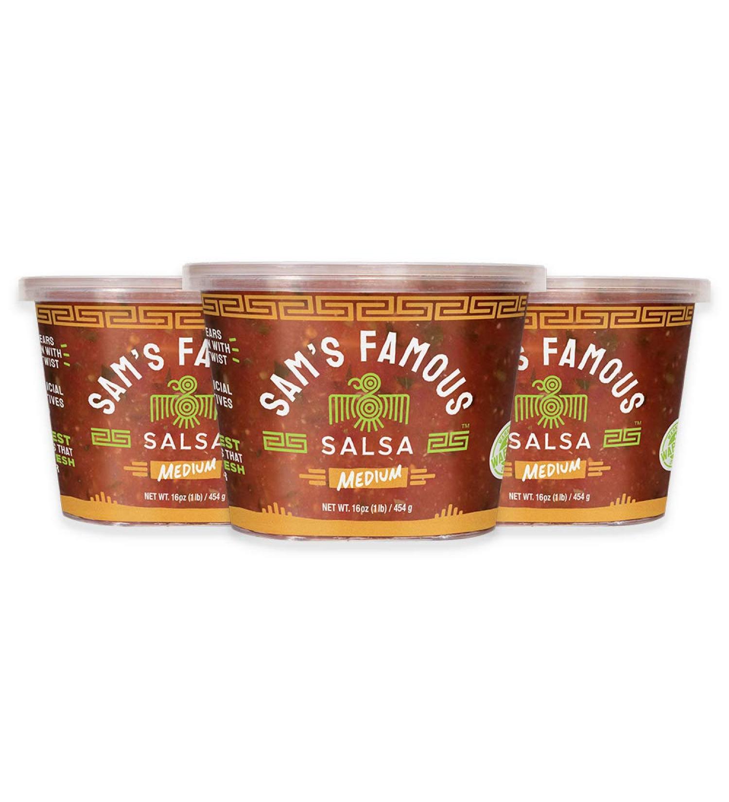 Sam's Famous Salsa 3 Pack - Authentic Tarahumara Recipe | Gluten Free with Fresh Ingredients | Medium Heat - 1lb (Pack of 3) - Buy Online on GoSupps.com