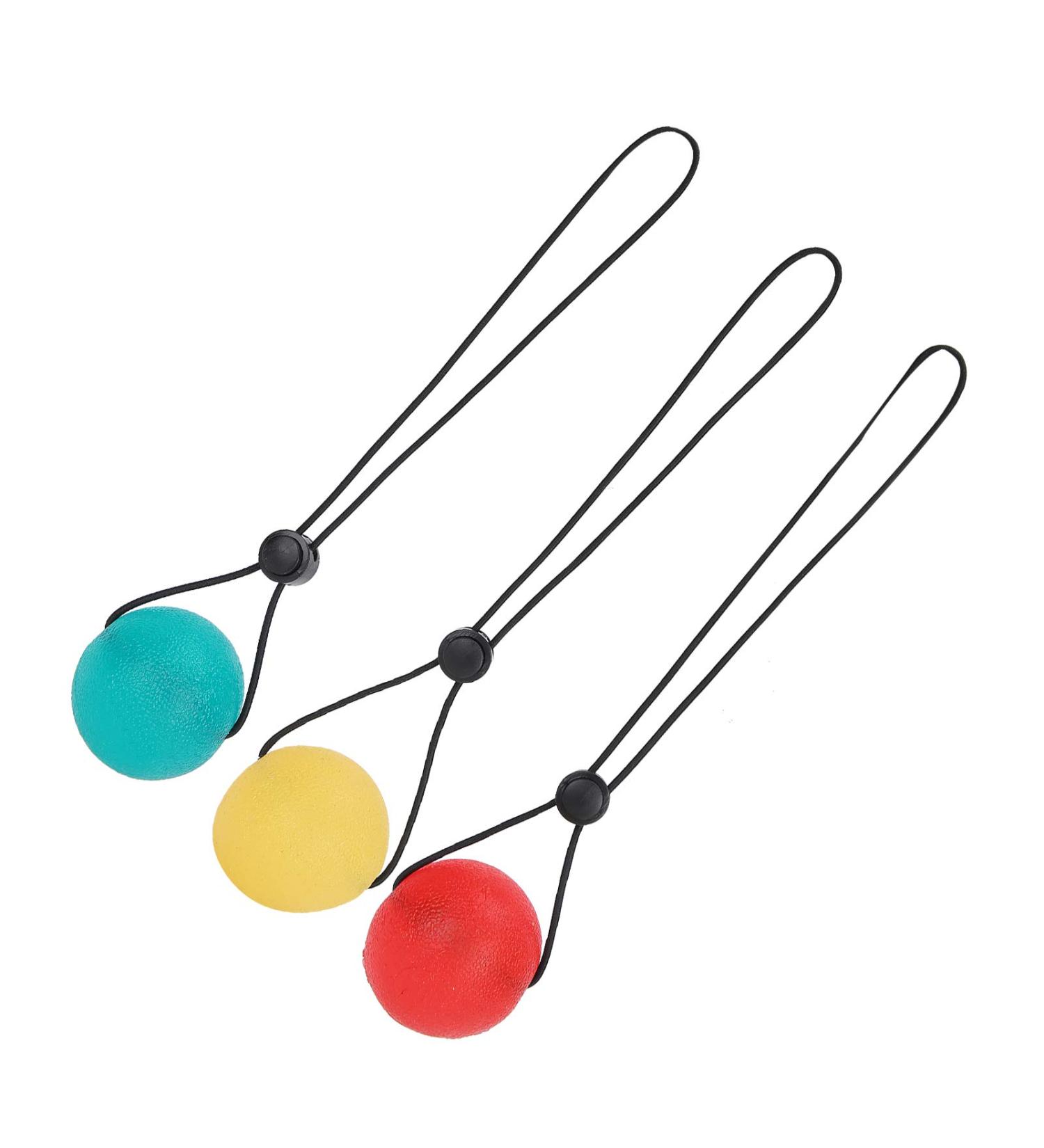 Verdant Touch Hand-Handjahr-Ball Set | Stress Relief & Rehabilitation | 3-Part Grip Ball for Hand Wrist & Joint Strength Training | Massage Balls in Yellow Red & Green - Buy Online on GoSupps.com