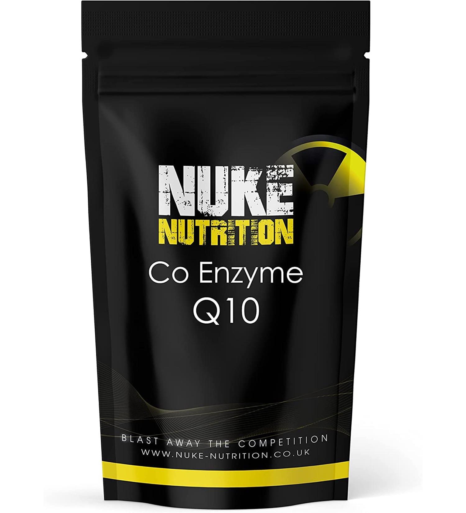 Nuke Nutrition 100mg COQ10 Supplement | 180 High Strength Co Enzyme Q10 Capsules | Heart Health Antioxidant | Vegetarian Friendly - Buy Online on GoSupps.com