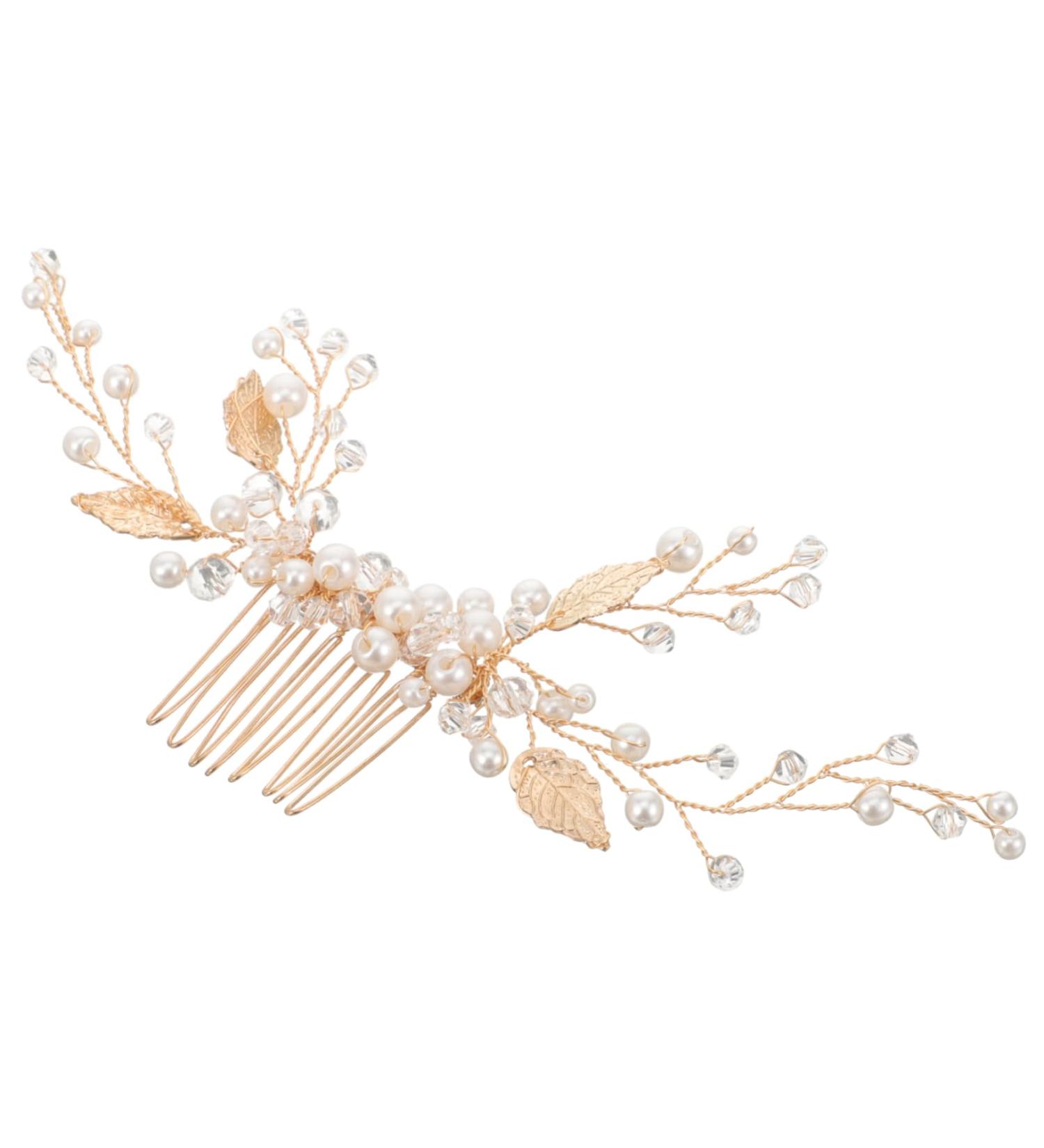 ABOOFAN Decor Hair Accessories Hair Clips Hair Barrettes Wedding Elegant Headdress Wedding Party Headdress Wedding Pearl Hair Pin Hair Side Comb Wedding Hair Pin Hair Comb Prom Bride Metal - Buy Online on GoSupps.com