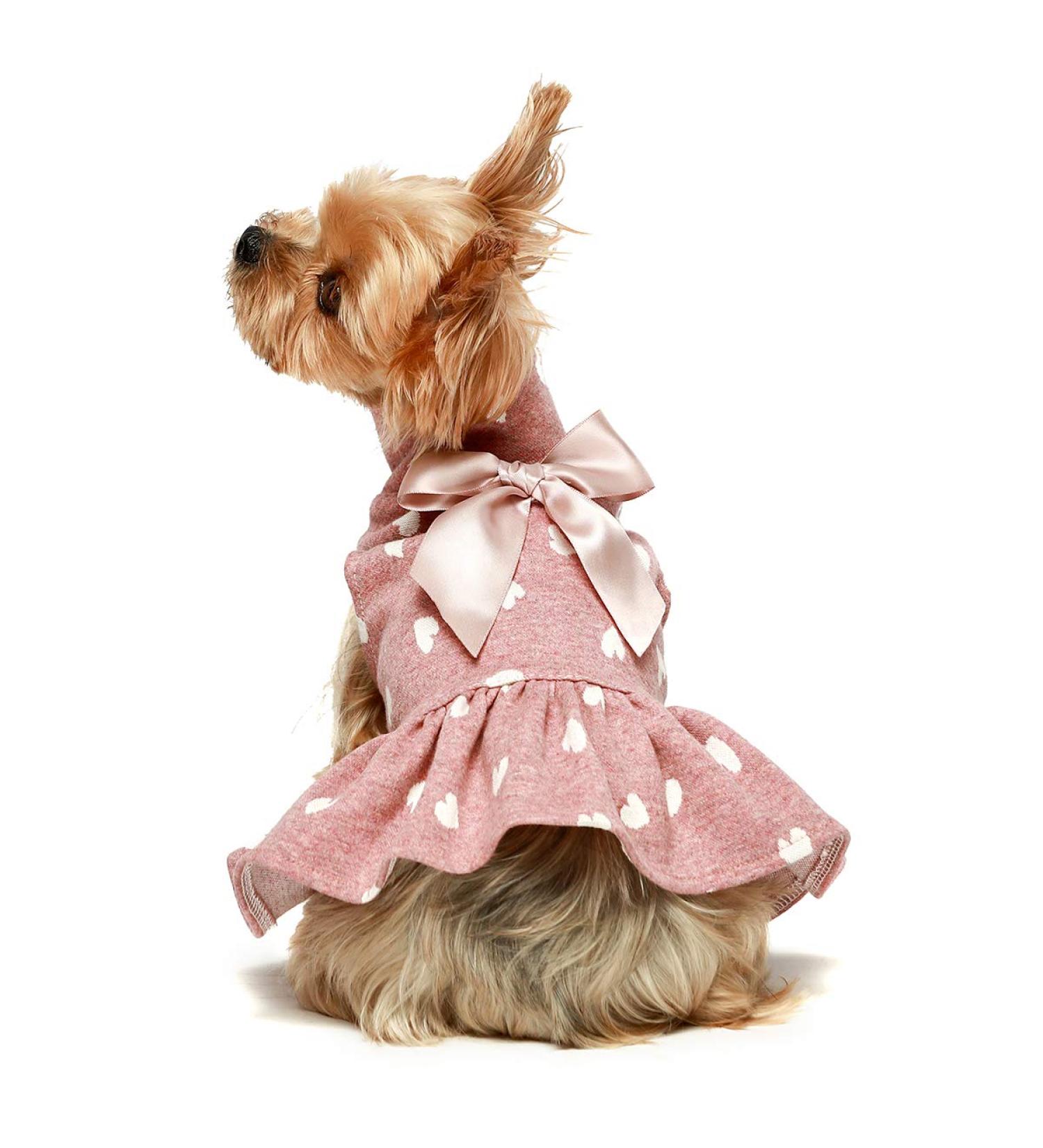 Fitwarm Pink Turtleneck Dog Dress - Mothers Day Puppy Outfit for Birthday Party - Medium - Buy Online on GoSupps.com