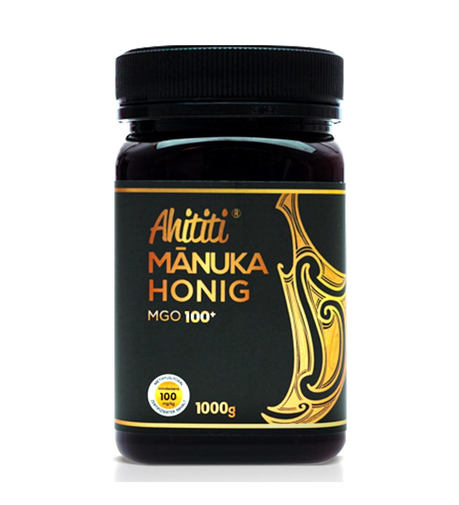 Ahititi MGO Manuka Honey 100+ 1000g filled sealed 100 pure from New Zealand with certified methylglyoxal content natural manuka honey from the manuka plant 100 manuka vegetarian MGO100+ 1000g - Buy Online on GoSupps.com