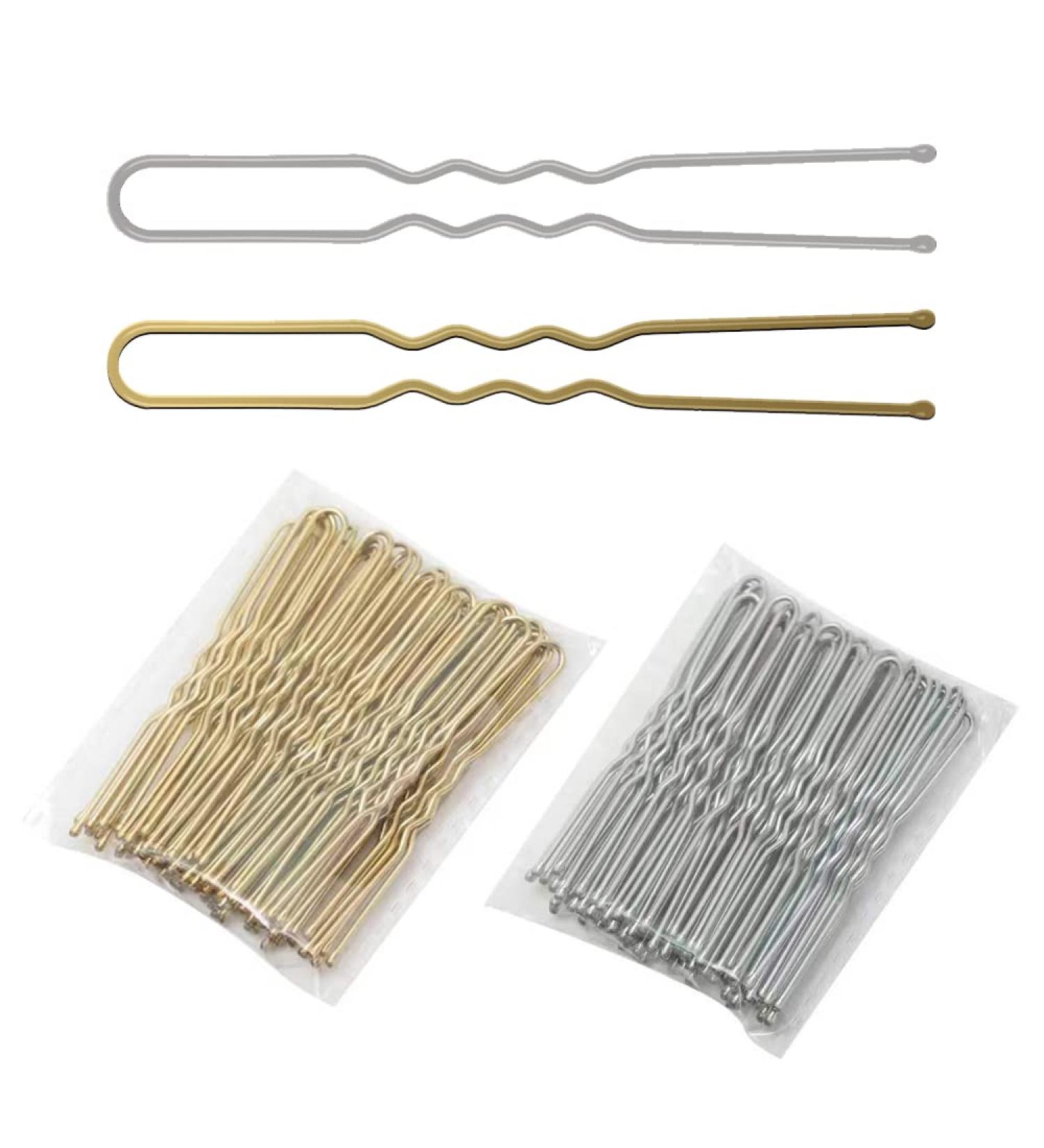 100 Pieces Metal U Shape Hairpins - Hair Clips for Ladies & Girls - Blonde & Silver Hair Accessories - Buy Online on GoSupps.com