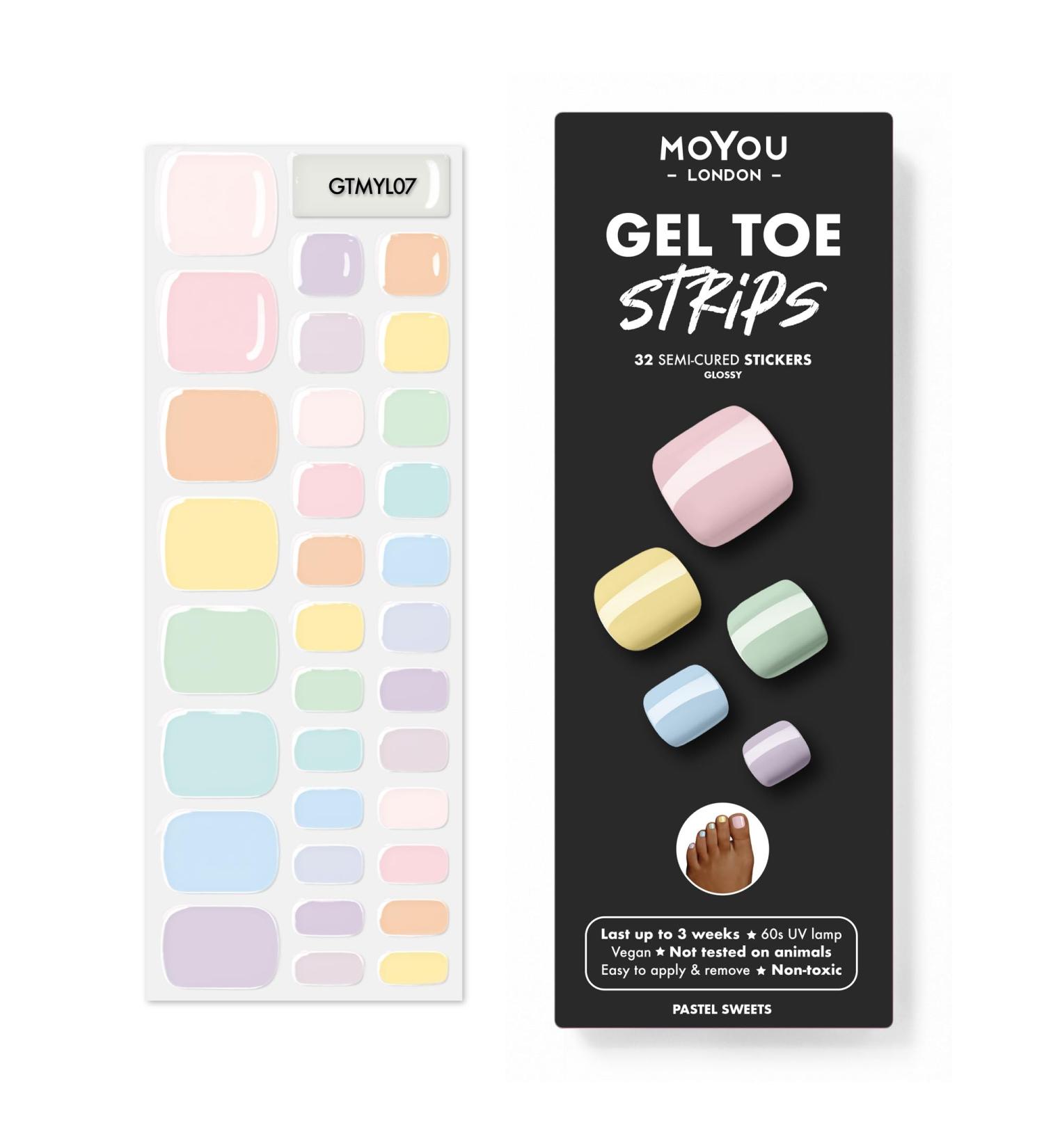 MOYOU LONDON Semi-Cured UV Gel Strips - 20 Pastel Sweets Nail Foils for Salon Quality Manicure International Shipping Available - Buy Online on GoSupps.com