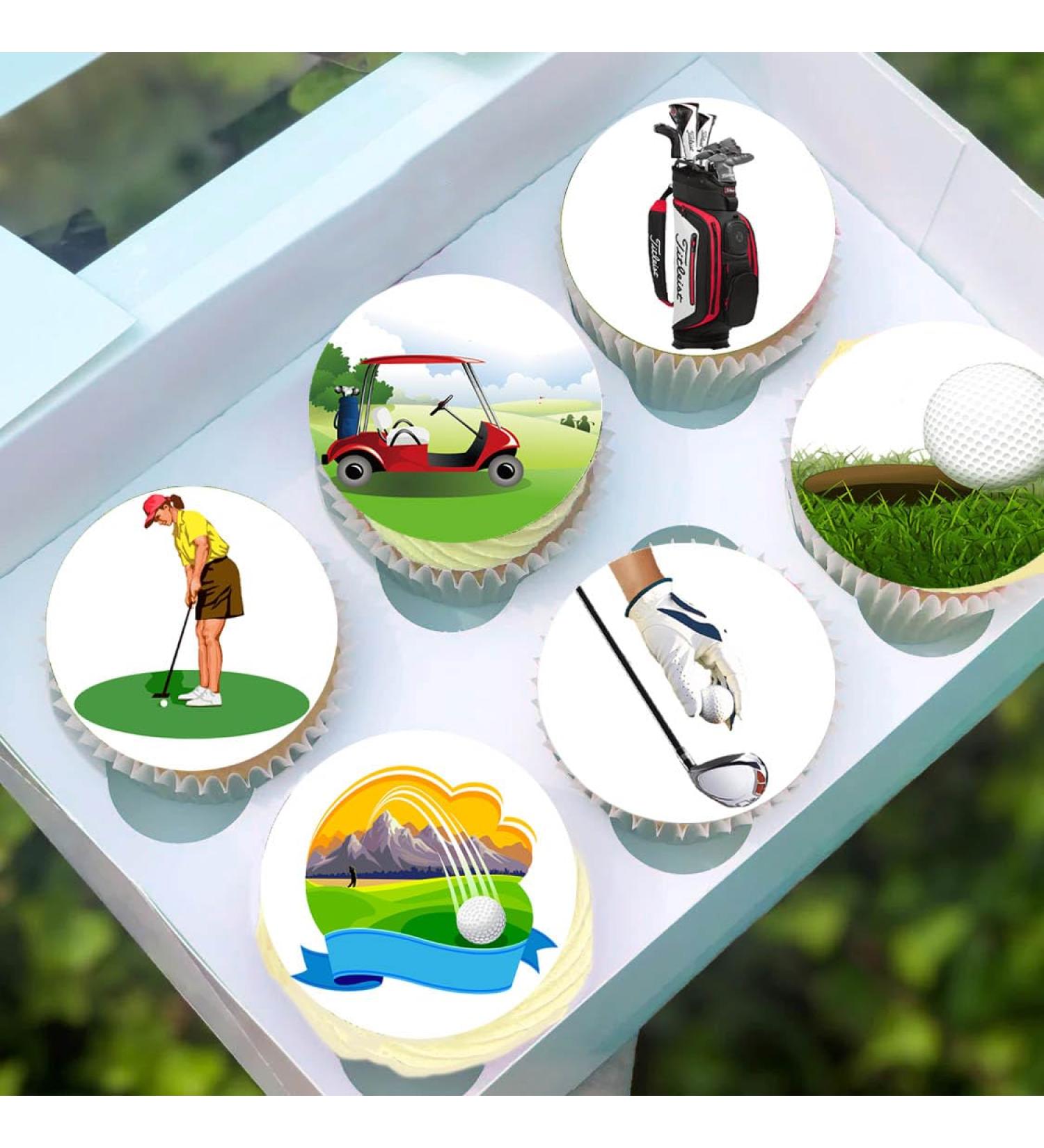 24 x Pre-Cut Golf 4 Edible Stand up Wafer Paper Cupcake Toppers Cake Decorations Birthday Party Sports - Buy Online on GoSupps.com