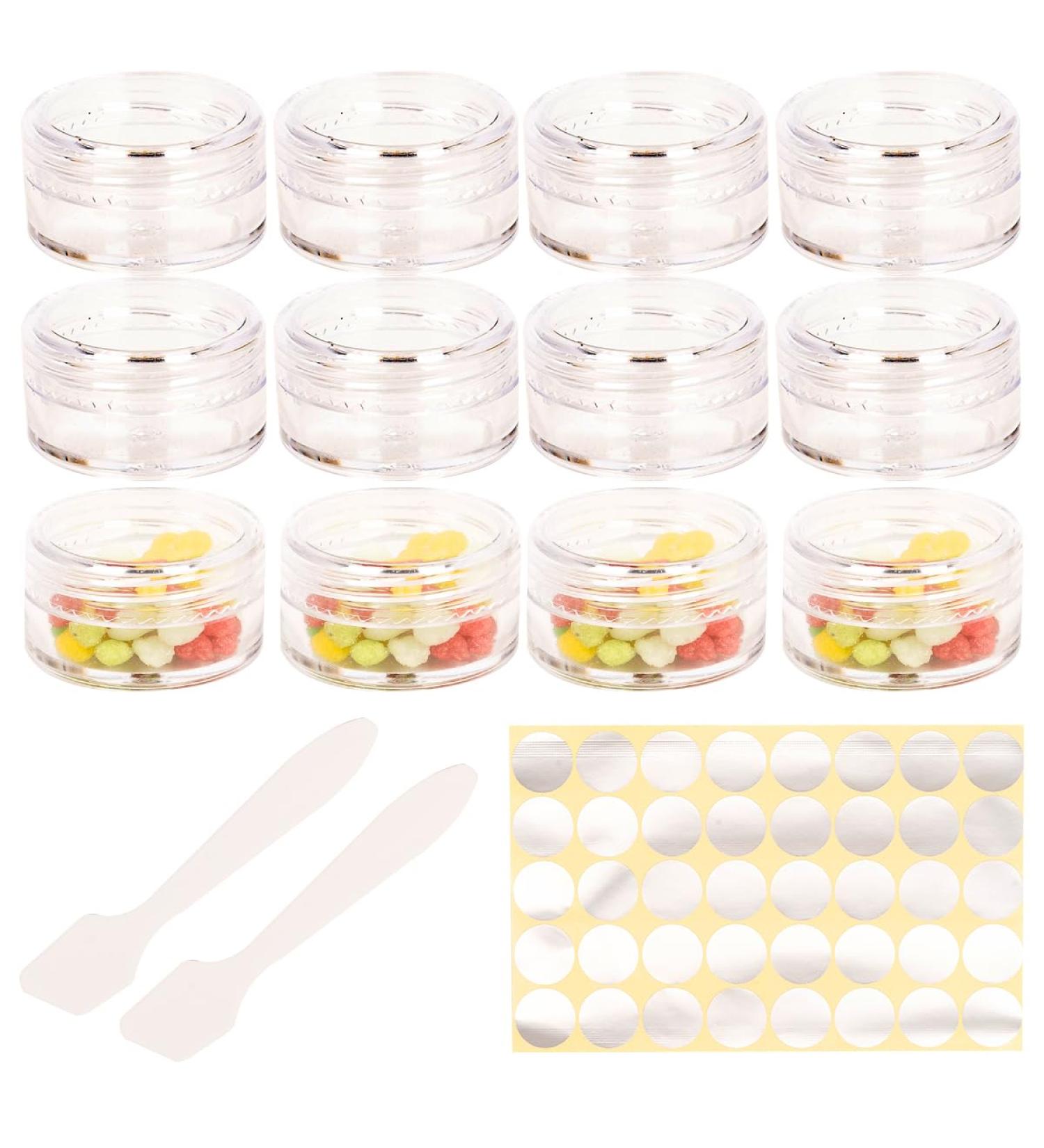 12 Pcs Empty Plastic Cosmetic Jars 5ml Sample Containers Pots Bottles sample pots for cosmetics Travel Cosmetic Jar Pots with Lids travel pots for cream travel cream pots for toiletries Transparent-12pcs-5ml - Buy Online on GoSupps.com