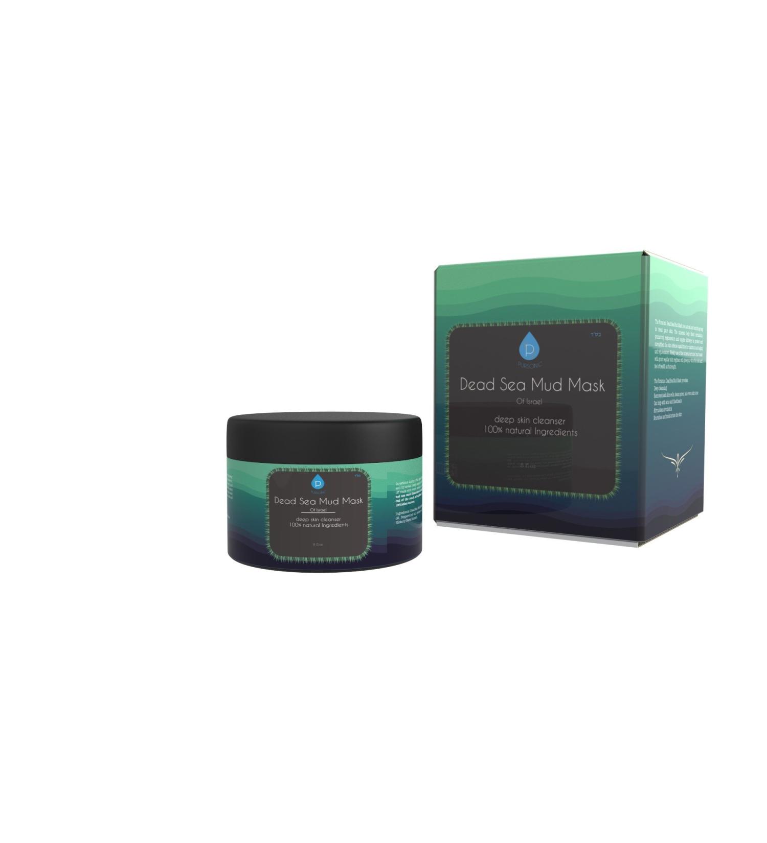 Pursonic Dead Sea Mud Mask - Natural Acne Treatment for Oily Skin & Blackheads | 100% Natural Youthful Glow - 8oz - Buy Online on GoSupps.com