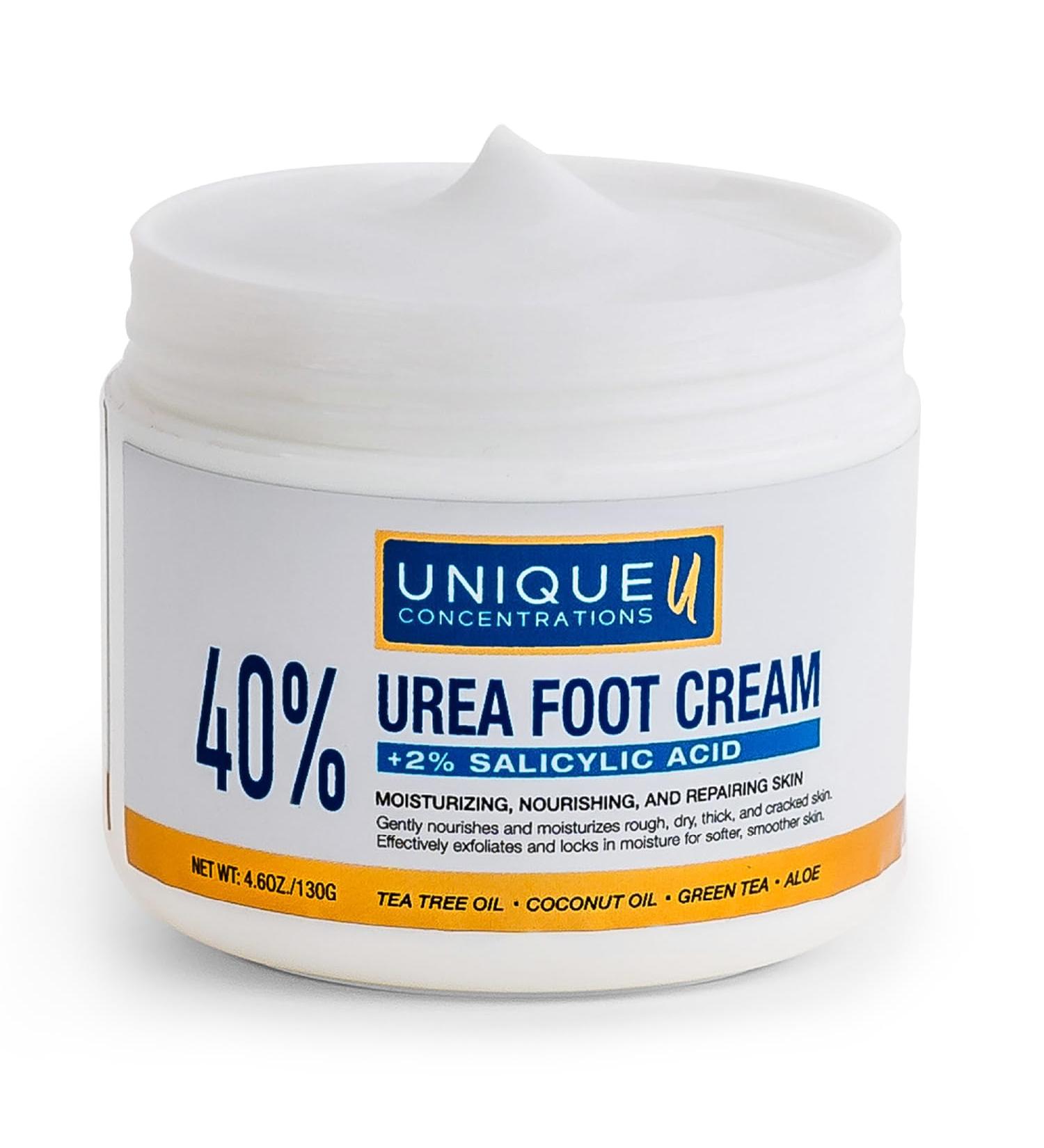 Buy 40% Urea Foot Cream with 2% Salicylic Acid - Intensive Moisturizing & Exfoliating for Dry Cracked Heels Feet Hands Elbows & Knees - 4.6 oz Deep Repair - Buy Online on GoSupps.com