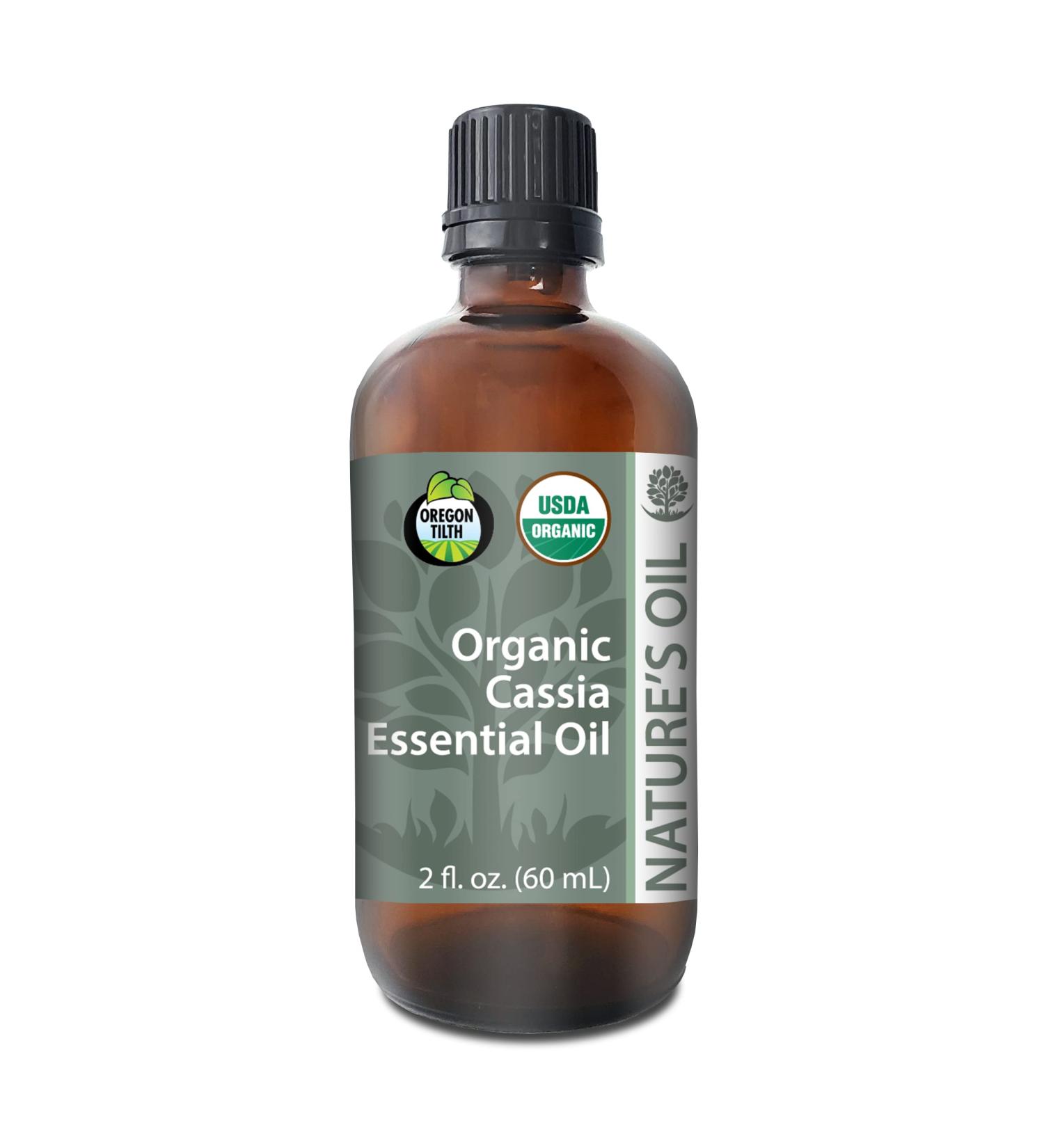 Nature's Oil 100% Pure Certified Organic Cassia Essential Oil - 60ml | Premium Quality Essential Oil for Aromatherapy & Wellness - Buy Online on GoSupps.com
