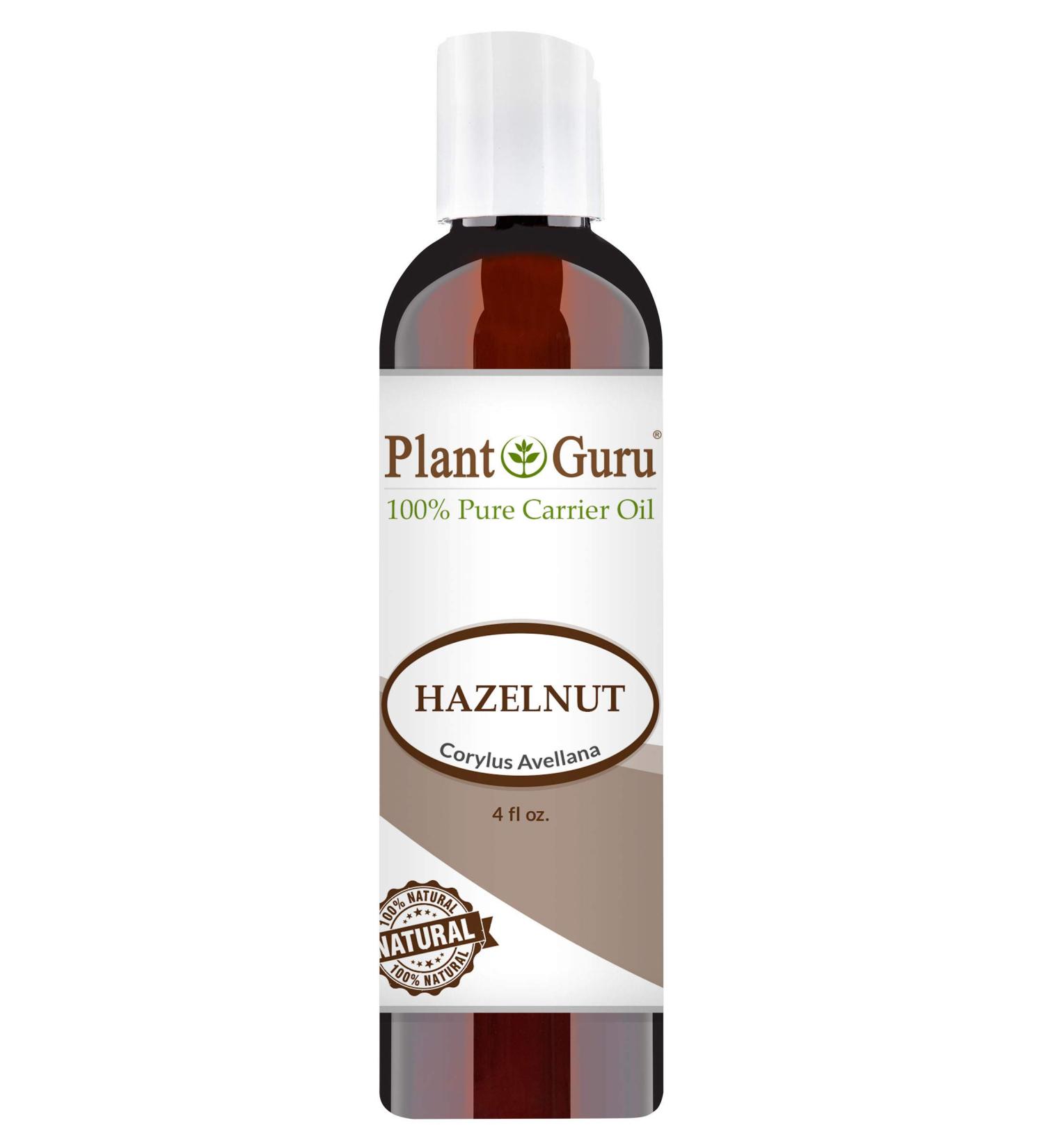 Hazelnut Oil 4 oz Cold Pressed Carrier 100% Pure Natural For Skin, Body, Face, and Hair Growth Moisturizer. Great For Creams, Lotions, Lip balm and Soap Making