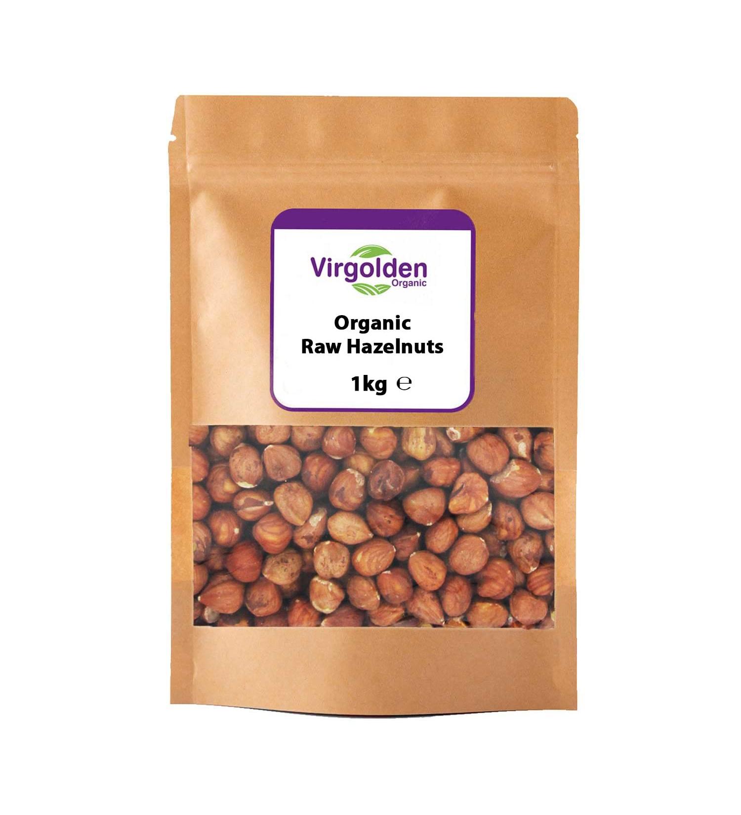 Organic Raw Hazelnuts 1kg by Virgolden Organic