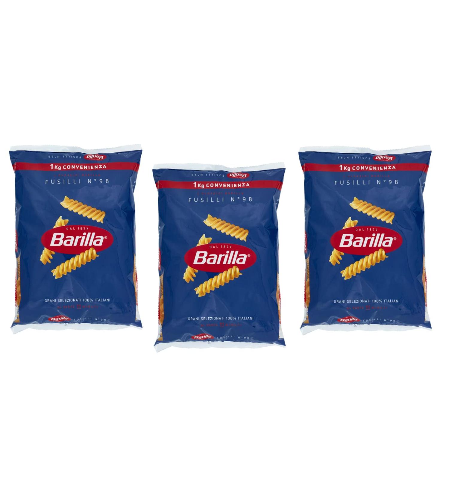  Barilla Barilla Fusilli N.98 Pack of 3 Italian pastas 100% Italian wheat 1 kg + Gourmet Italian Polpa 400 g - Buy Online on GoSupps.com
