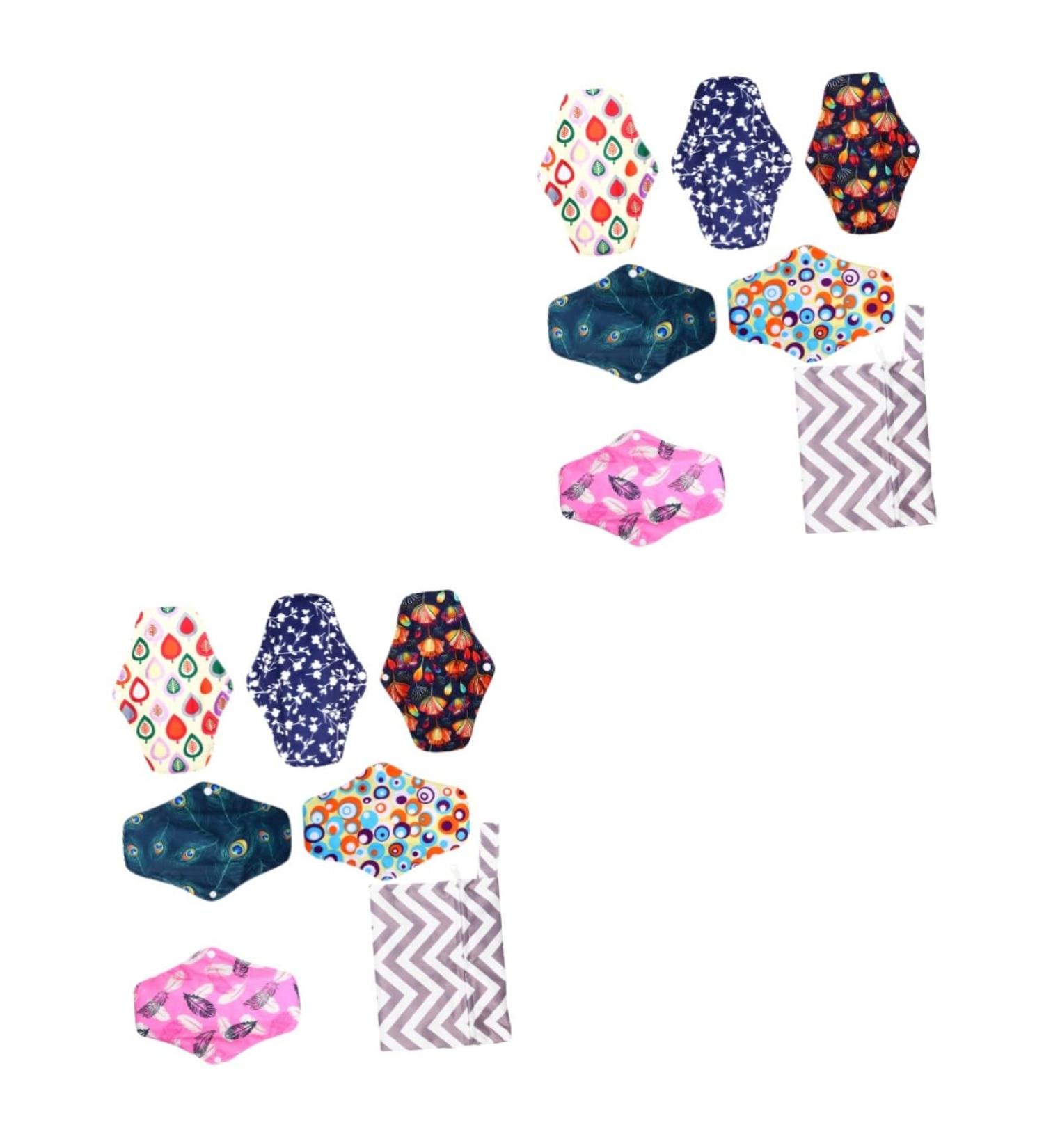 HEALVIAN 12 STK Bamboo Storage Bags for Women's Bandages & Menstrual Pads | Washable & Durable Carbon Fiber Design - Buy Online on GoSupps.com