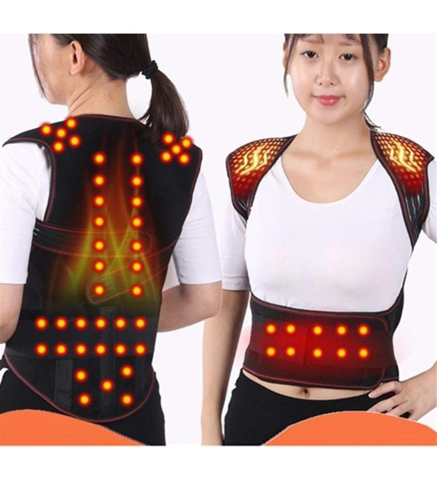 Derbut Turmaline Self-Warming Magnetic Back Support Belt - Posture Corrector & Pain Relief for Waist Shoulders & Spine | Medium Size (Black) - Buy Online on GoSupps.com