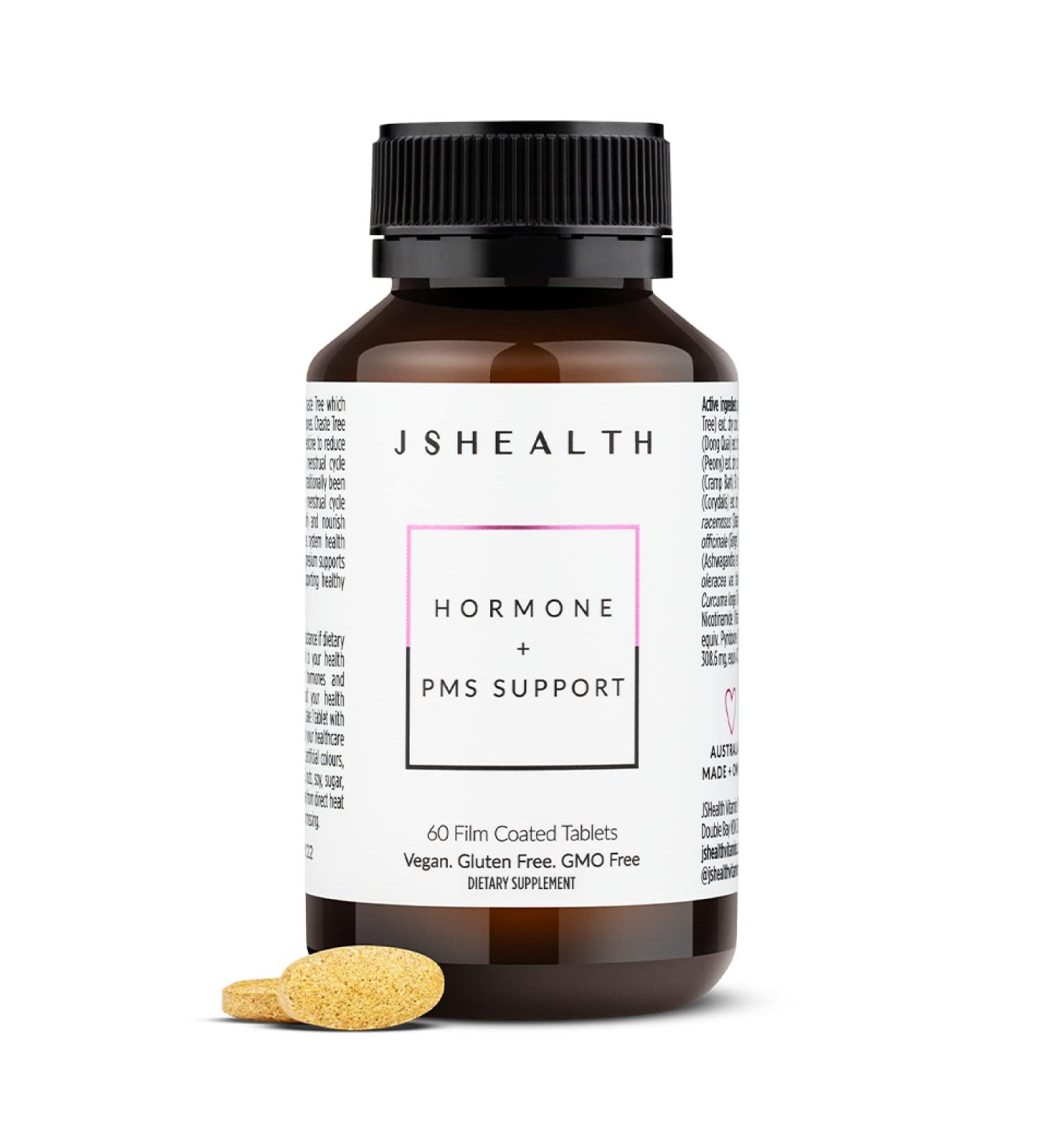 JSHealth Hormone Balance & PMS Support Supplement - Vitamins B3, B6 & Magnesium (60ct) - Buy Online on GoSupps.com
