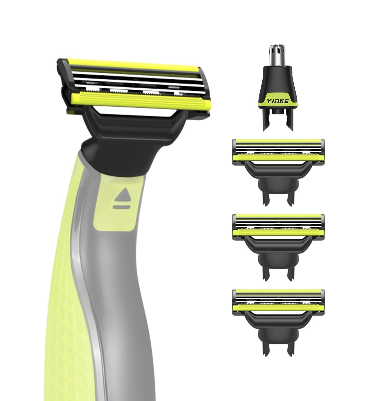 YINKE Manual 3 Razor Replacement Blades and Nose Hair Trimmer Heads - Compatible with O Blade QP2520 QP2630 QP2724 QP2734 QP2834, O Blade 360 & OBlade Pro Electric Shaver - 3+1Pcs - Buy Online on GoSupps.com