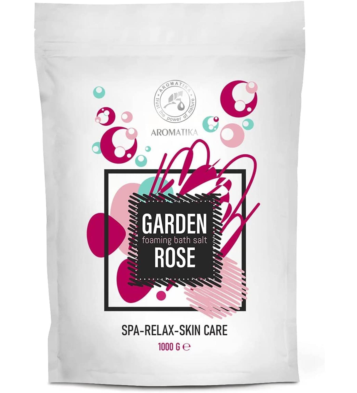 Rose Foaming Bath Sea Salt 35 Oz - 1000g | Relaxing Aromatherapy Bubble Bath with Almond & Rosewood Essential Oil - Buy Online on GoSupps.com
