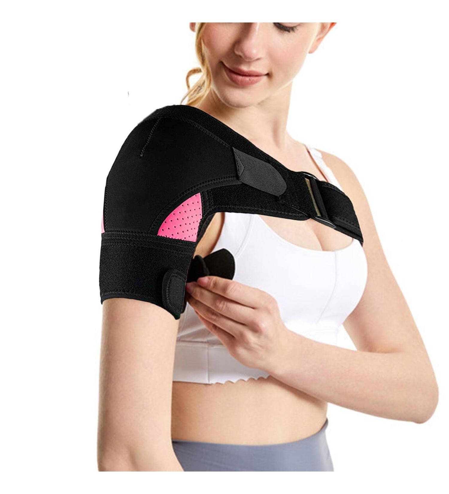 Pfsvzn Rose Red Adjustable Shoulder Bandage & Neck Warmer | Double Support for Women - Injury Prevention in Boxing - Buy Online on GoSupps.com