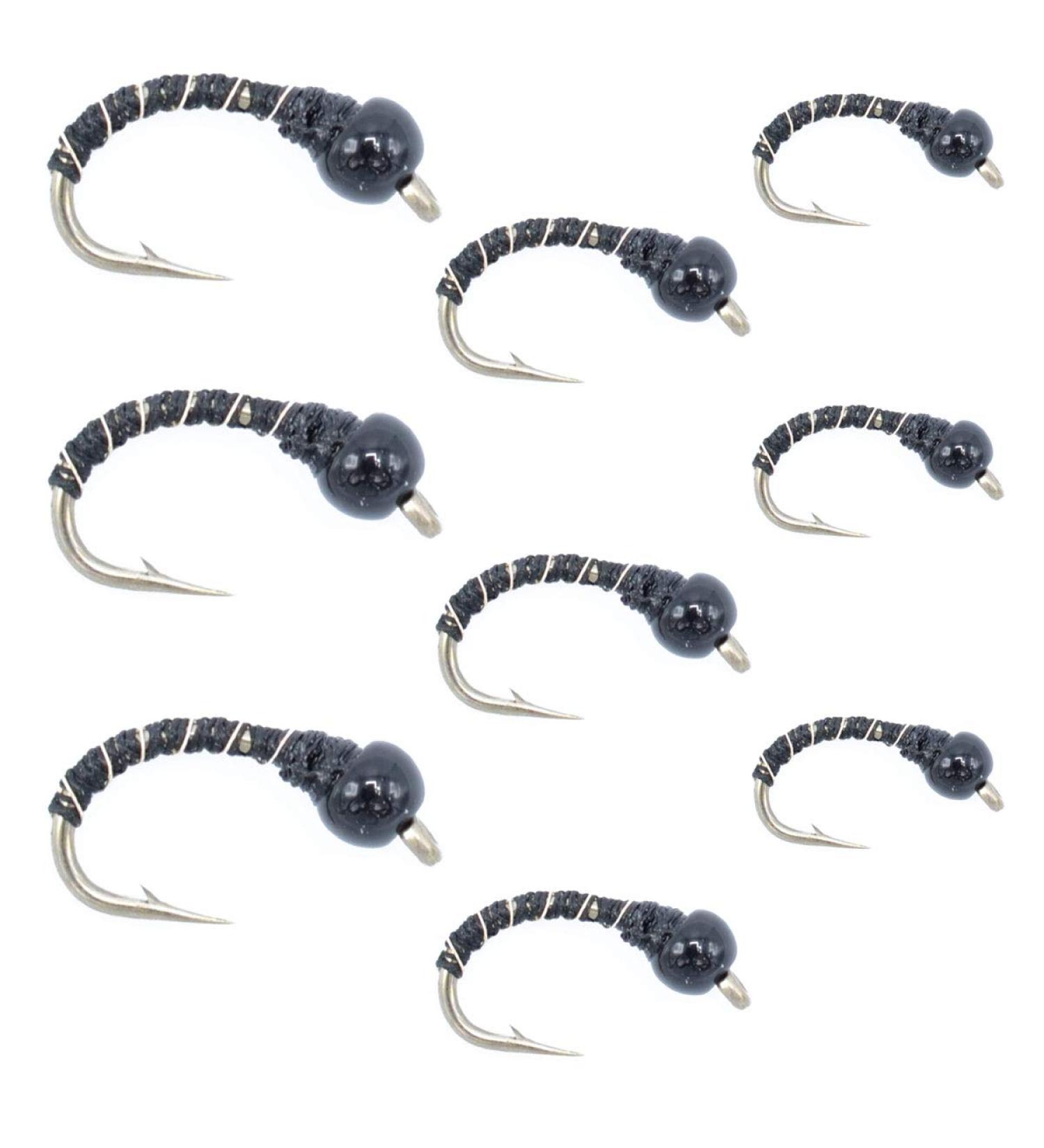 Black Zebra Midge Assortment - Black Bead Head - 3 Sizes 14, 16, 18 - Tailwater Fly Fishing Collection - Buy Online on GoSupps.com
