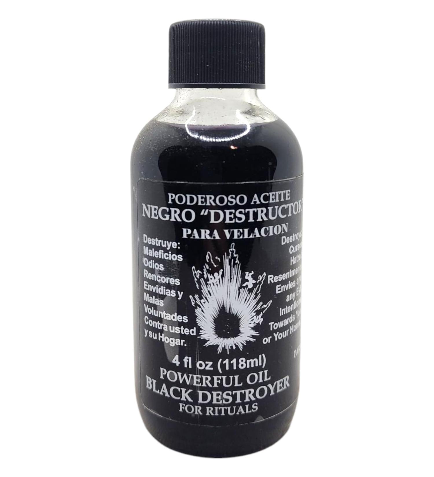 Black Destroyer Oil/Negro Destructor ACEITE 4 OZ.(118ML)-Spiritual Oil for Magick and Rituals