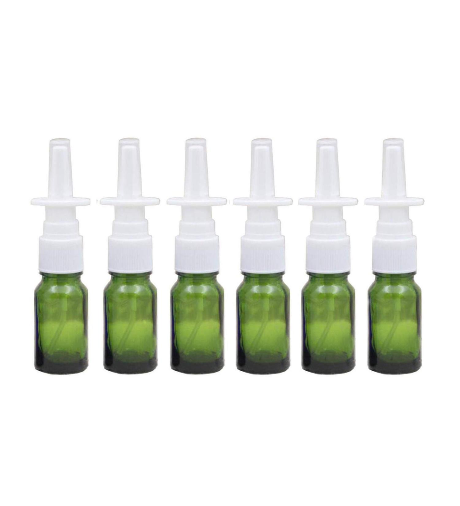 Nasal Spray Bottles 10ml - Refillable Glass Fine Mist Atomizer for Makeup Water & Travel - Blue Brown Green - Buy Online on GoSupps.com
