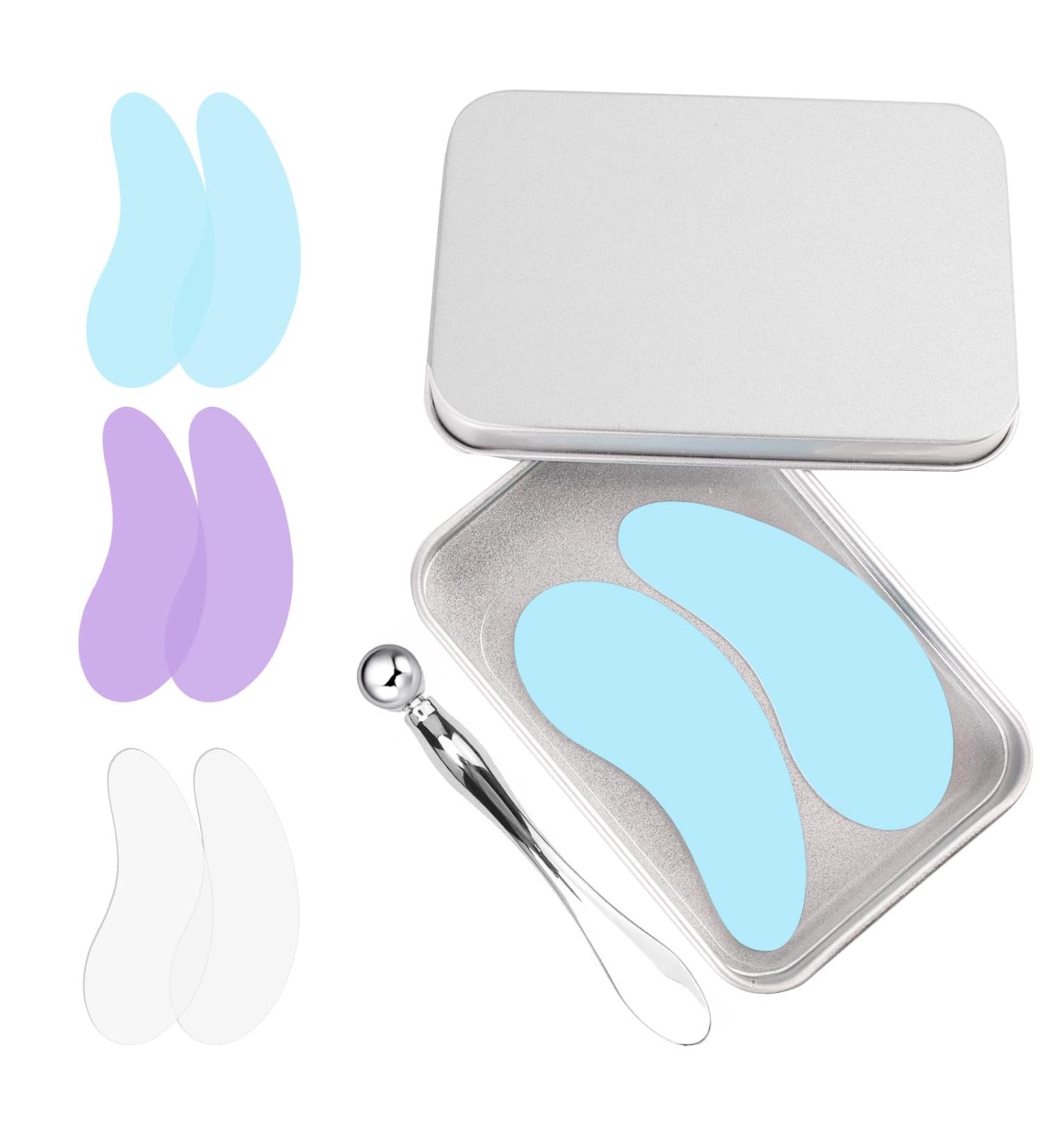Reusable Eye Patches - 3 Pairs for Wrinkle Reduction & Lifting | Silicone Under Eye Patches with Applicator in Stylish Tin Case - Buy Online on GoSupps.com