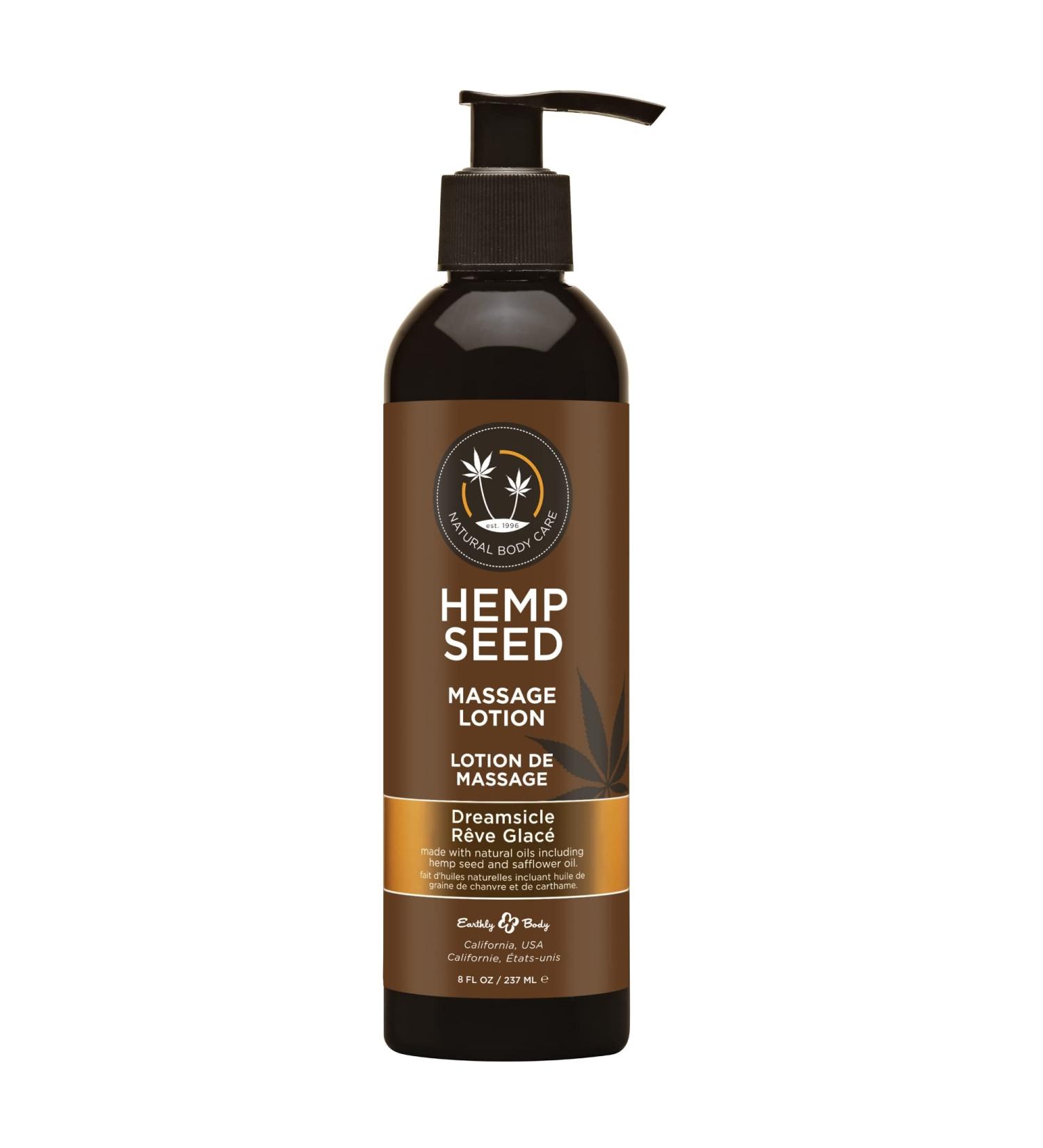 Hemp Seed Massage Lotion - Dreamsicle 8 oz | Vegan Cruelty-Free Deeply Moisturizing Silky Soft Skin | International Shipping Available - Buy Online on GoSupps.com