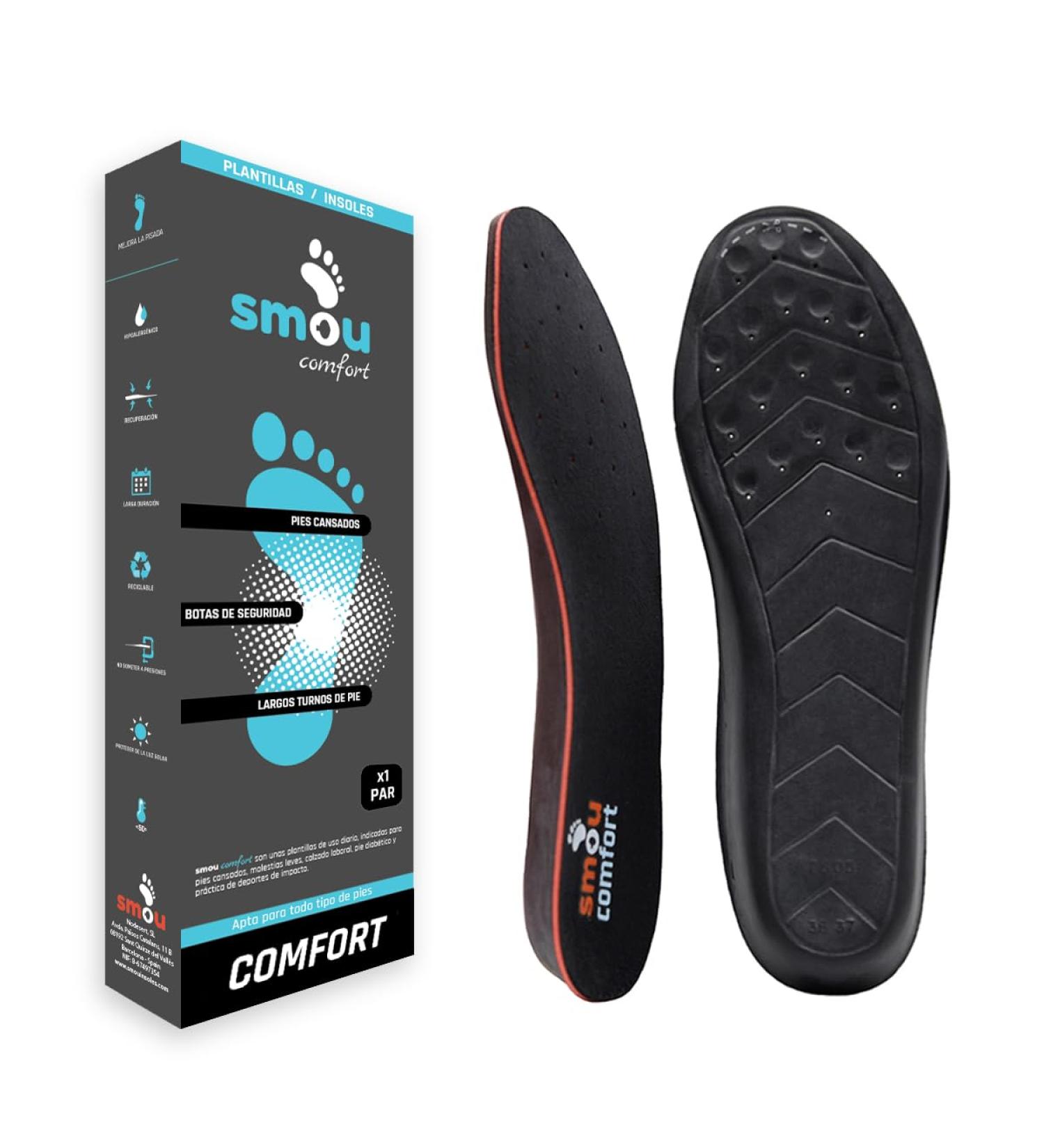 Buy Smou Comfort Shoe Insoles - Gel Inserts for Men & Women | Anti-Sweat Memory Foam | Ideal for Work Shoes | Great Cushioning (42-43 EU) - Buy Online on GoSupps.com