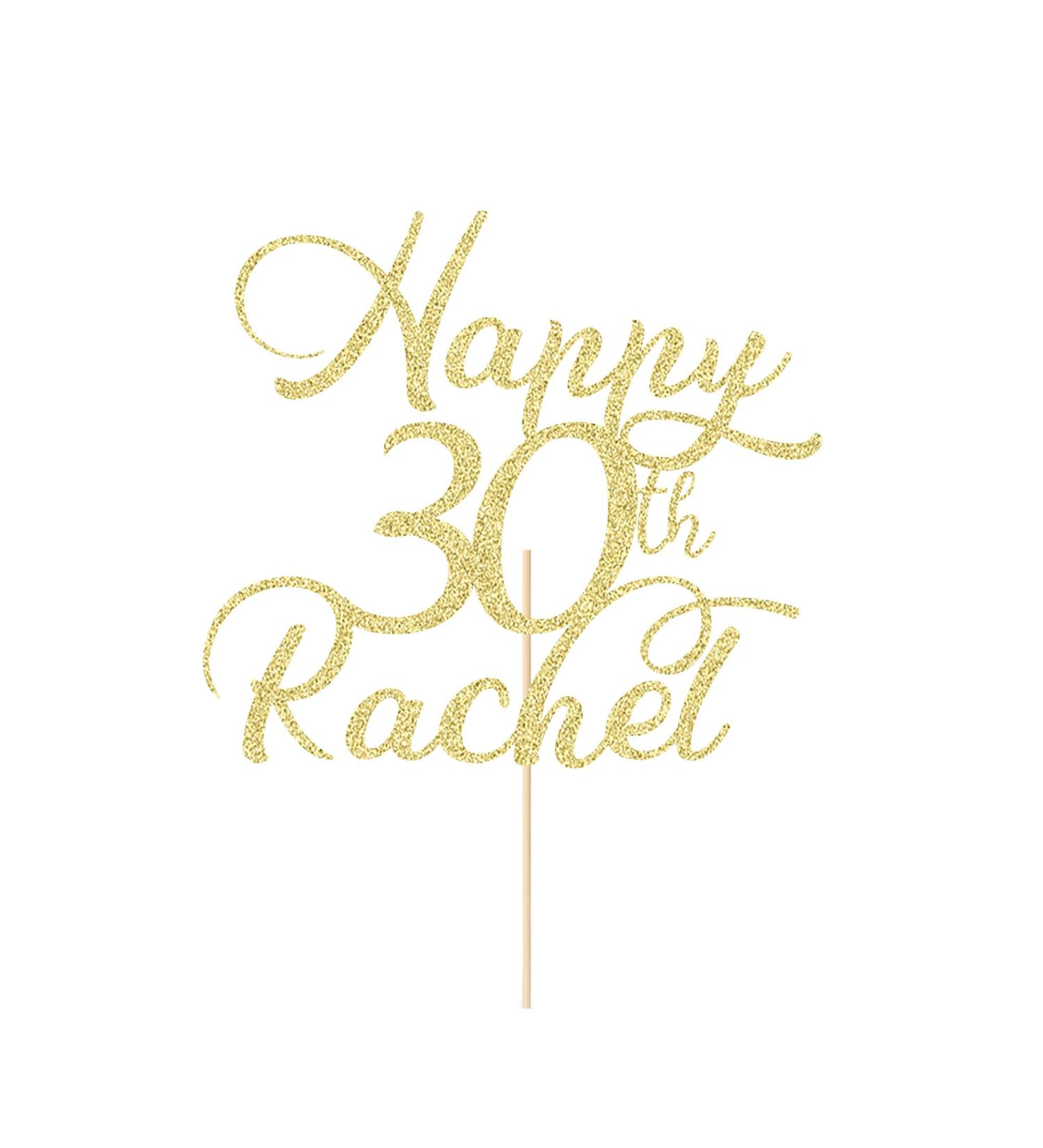 Personalised Happy Birthday Cake Topper Custom Birthday Cake Toppers Gifts for Women Men with Any Age & Name Double Sided Cake Topper for 18th 21st 30th 40th Cake Decorations (Champagne Gold) - Buy Online on GoSupps.com