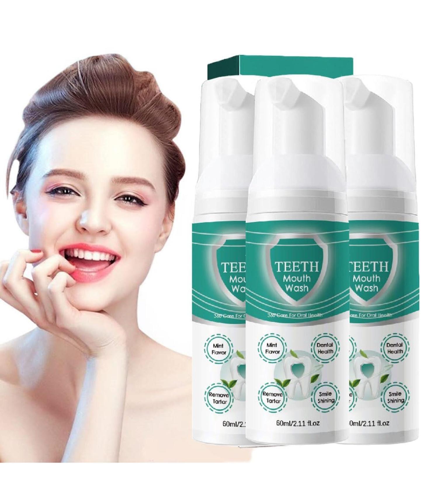 Prediotic Mouthwash & Probiotic Teeth Mousse - Whitening Oral Care Foam (3PCs) for Healthy Gums & Teeth - Buy Online on GoSupps.com